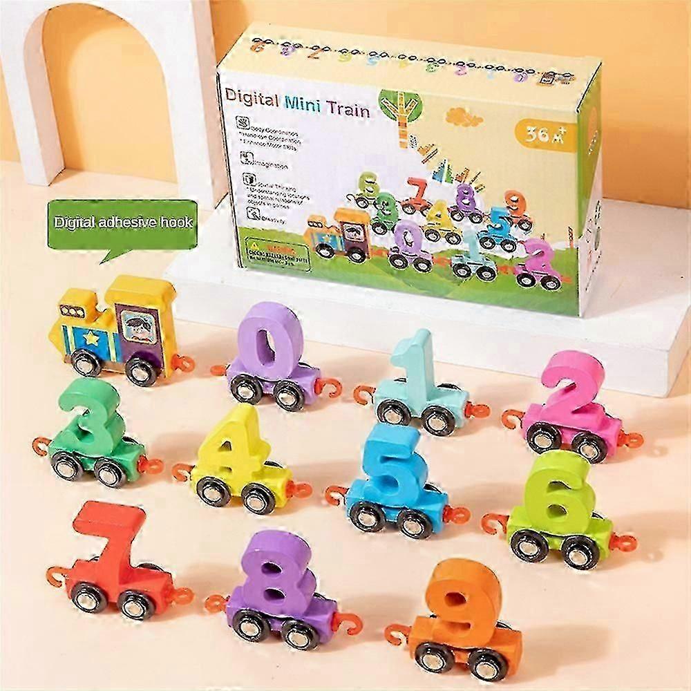 Magnetic Wooden Train Puzzle Set with Numbers and Letters for Children