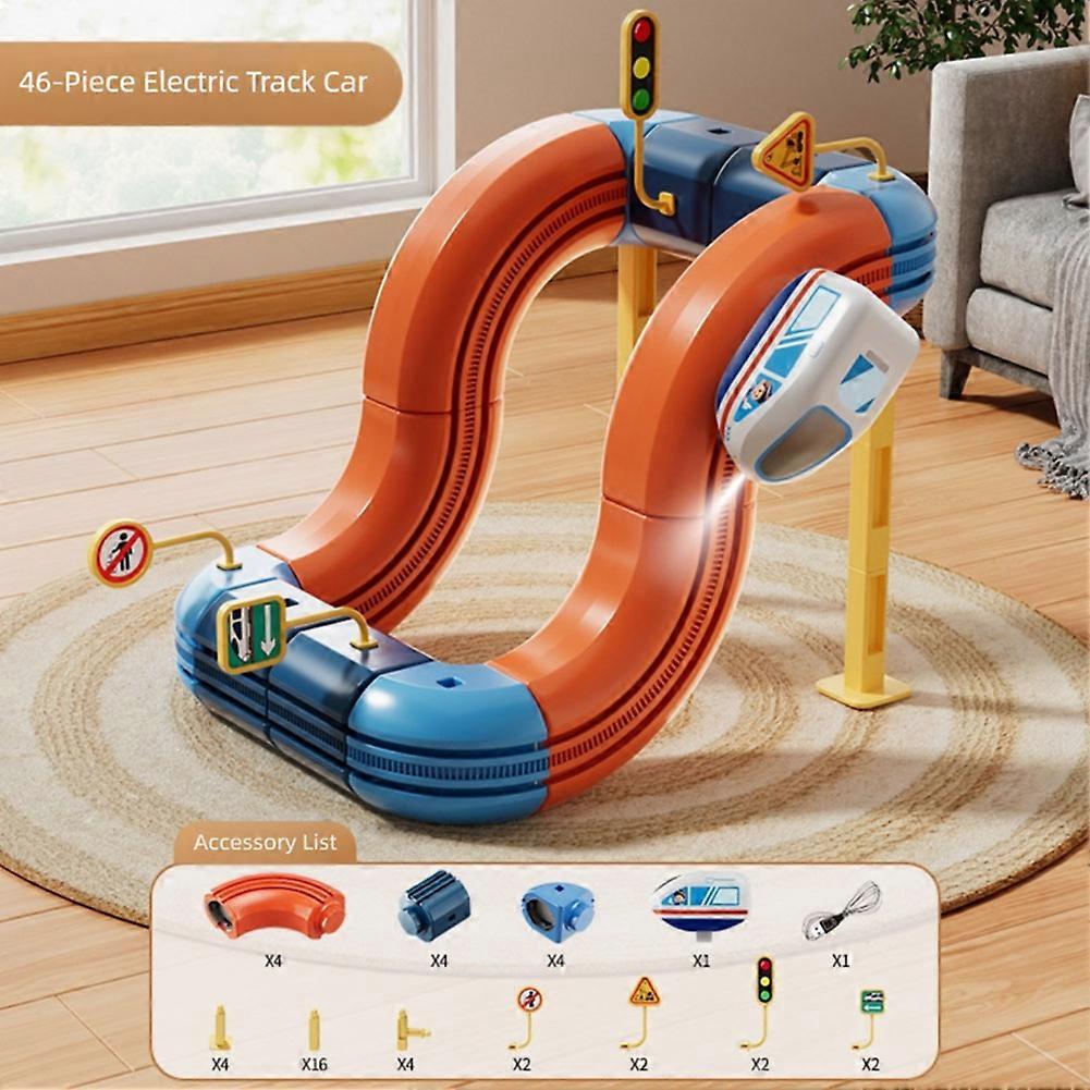 High-Speed Rail Cubes Construction Toy Set for Boys and Girls Endless DIY Track Trains Configurations Classroom Learning Aid