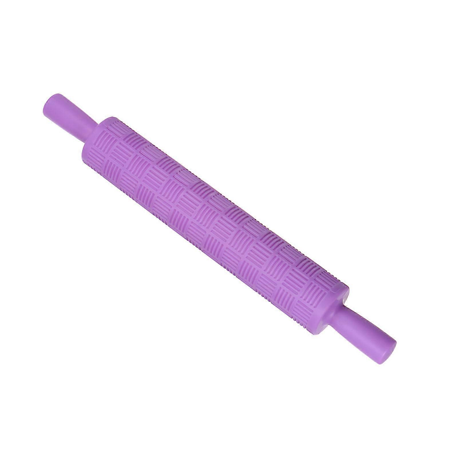 Embossed Rolling Pin with Clear 3D Pattern Texture for Baking Fondant Cookies Pastry Clay Crafts