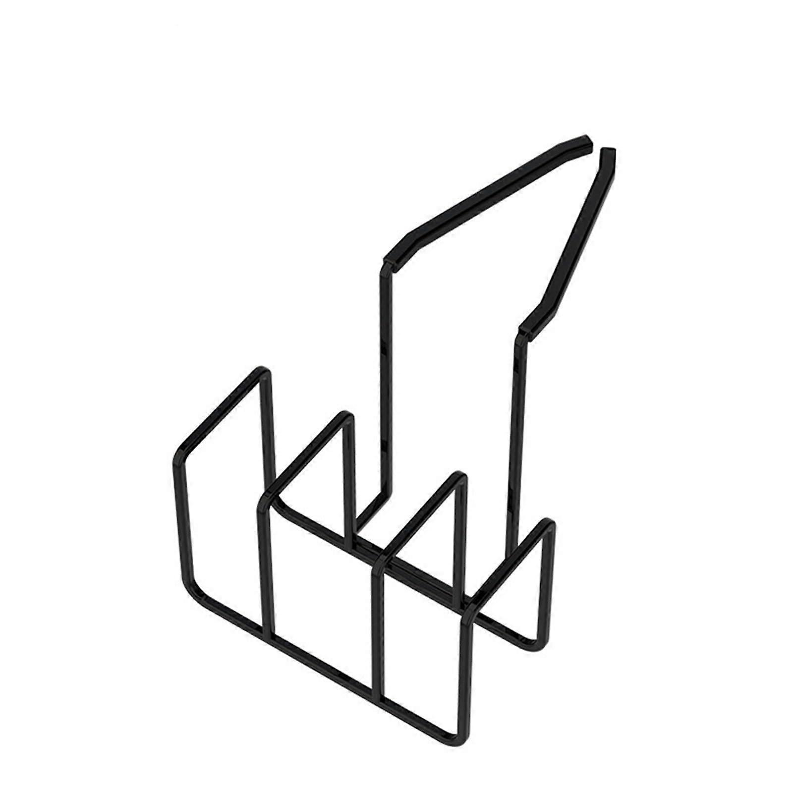 Kitchen Sink Organizer Faucet Hanging Rack with Drain, Rustproof Sink Caddy for Sponge and Brush  Black