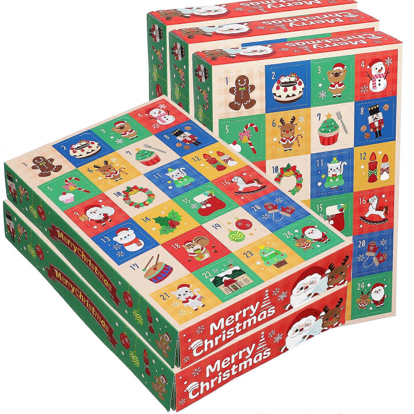 Advent Calendar Boxes Empty Paper Christmas Countdown Box for 5Pcs