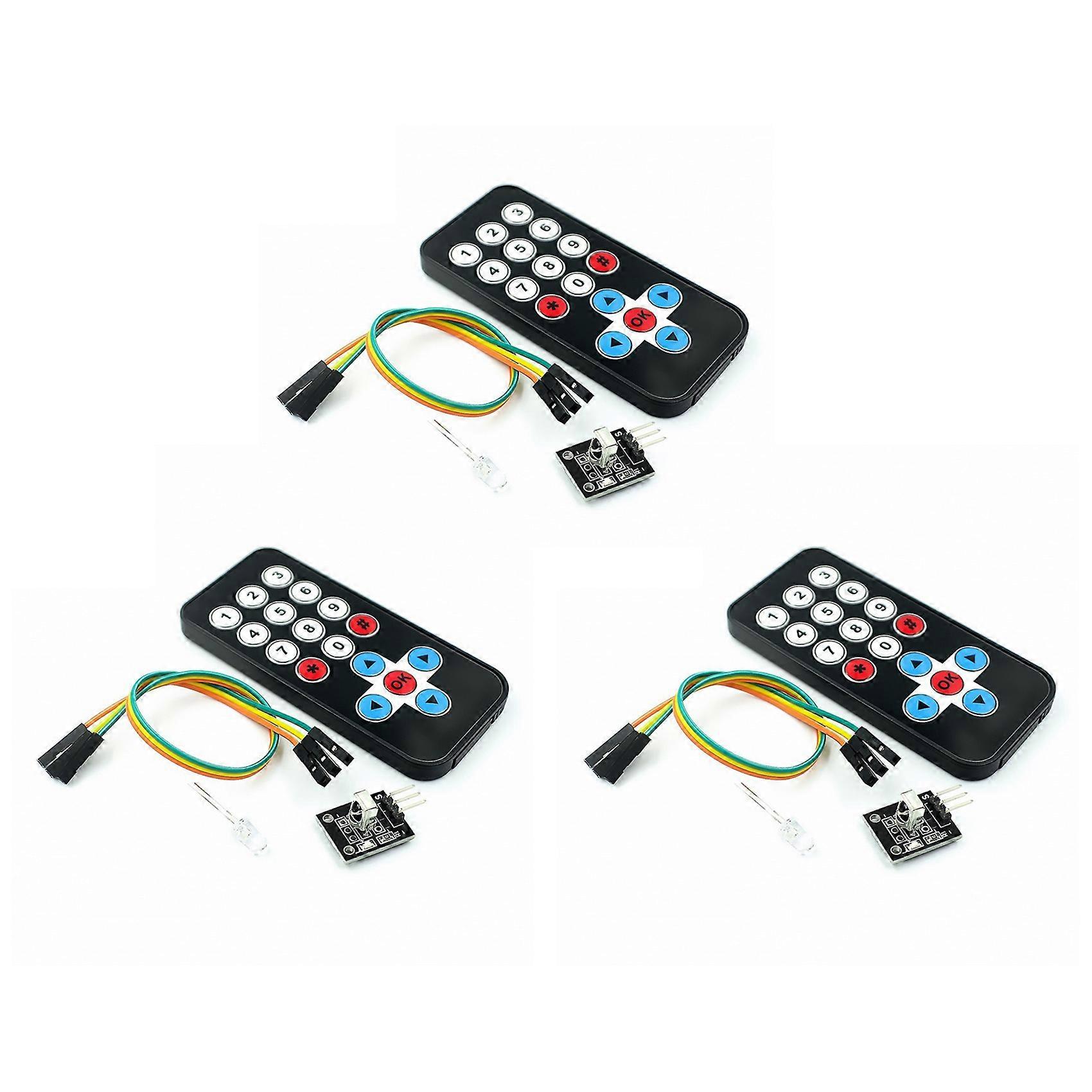 3X Remote Control Module HX1838 Infrared Wireless Remote Control Kit Remote Control Robot Multi-Functional Module