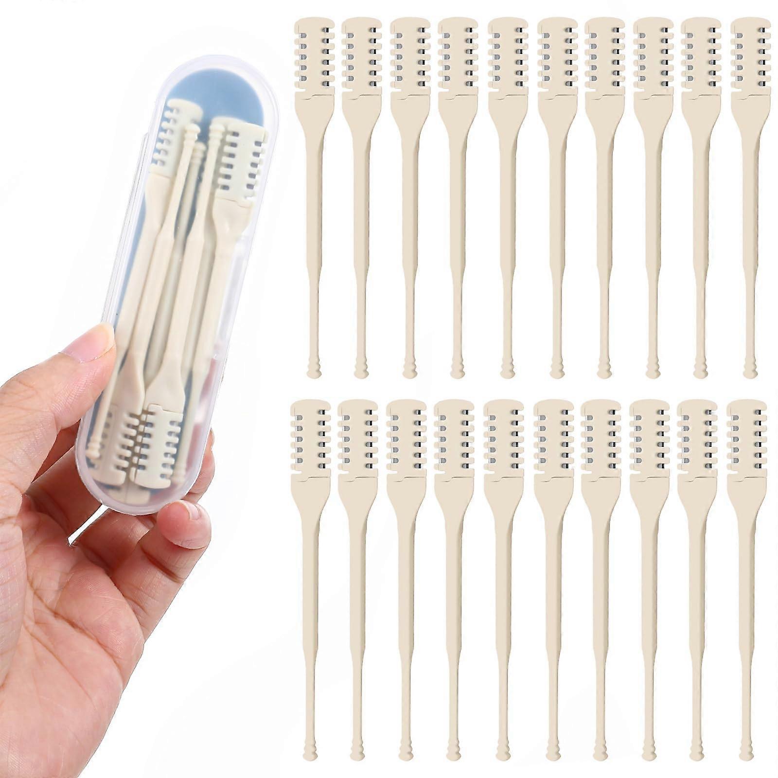 Manual Nose Hair Trimmer Set, Stainless Steel Dual Blade 360° Rotation with Storage Case, 30Pcs