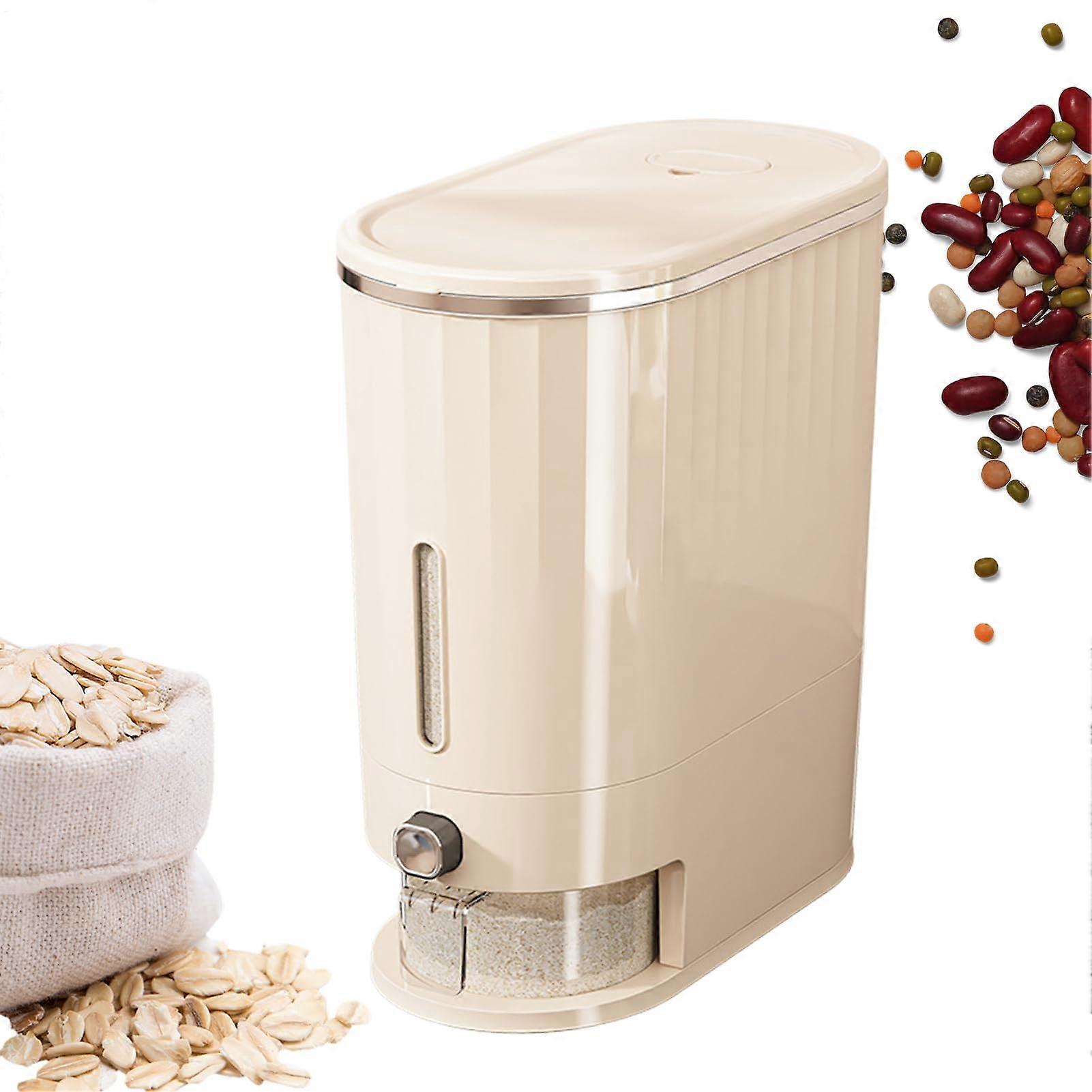 Rice Dispenser with Airtight Silicone Seal and Clear Window, Large Capacity Grain Storage Bin
