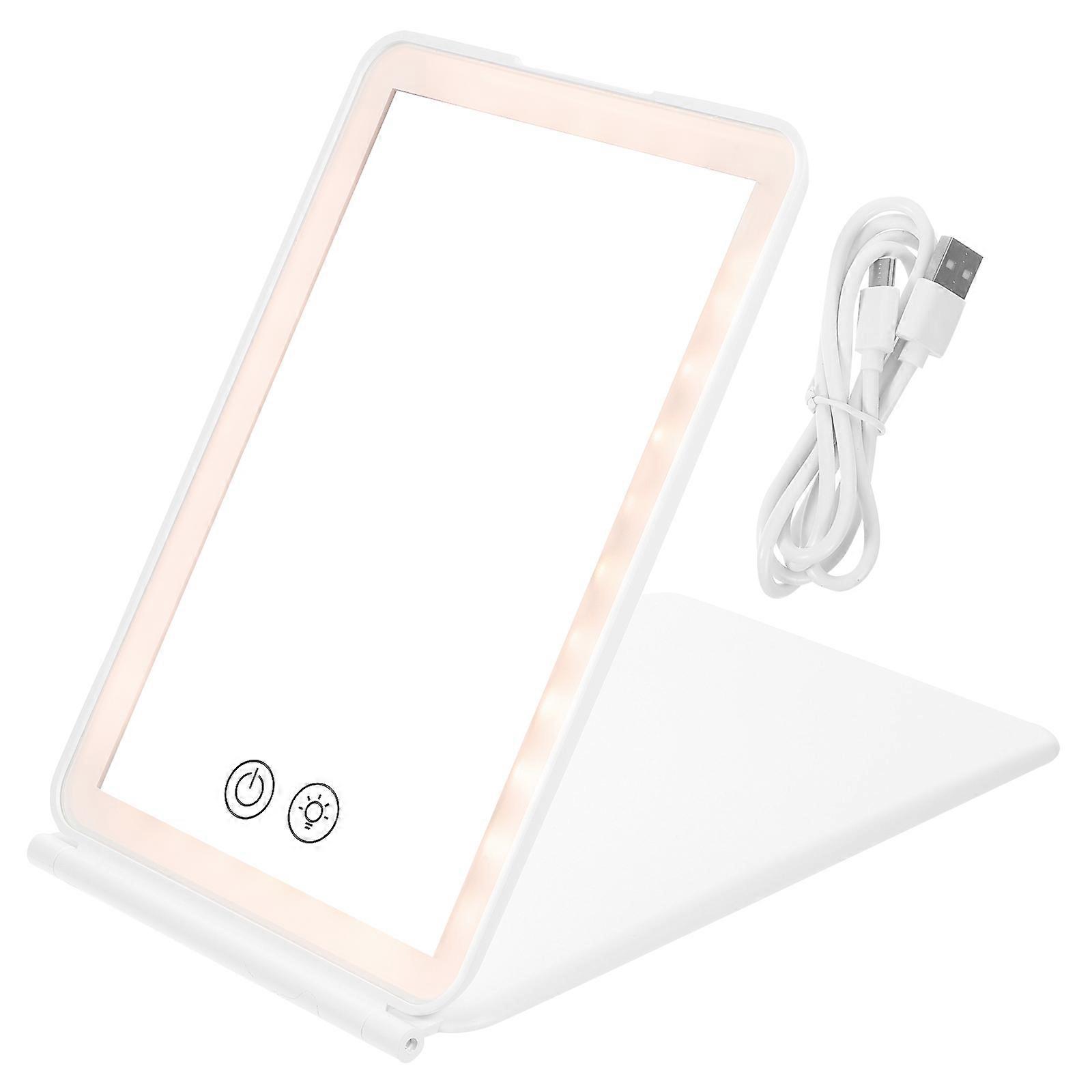 Desktop Makeup Mirror Folding Makeup Mirror Rechargeable Makeup Mirror with Light