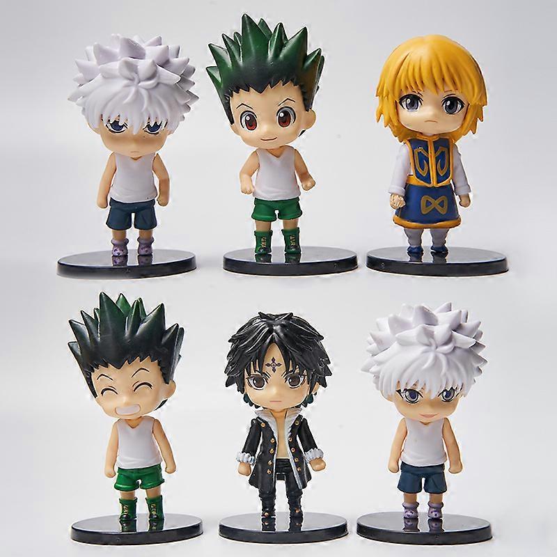 6Pcs/1Set Anime HUNTER��HUNTER Figure Killua Zoldyck Toy Chrollo Lucilfer Model GON FREECSS Doll Action Figure Kurapika Set
