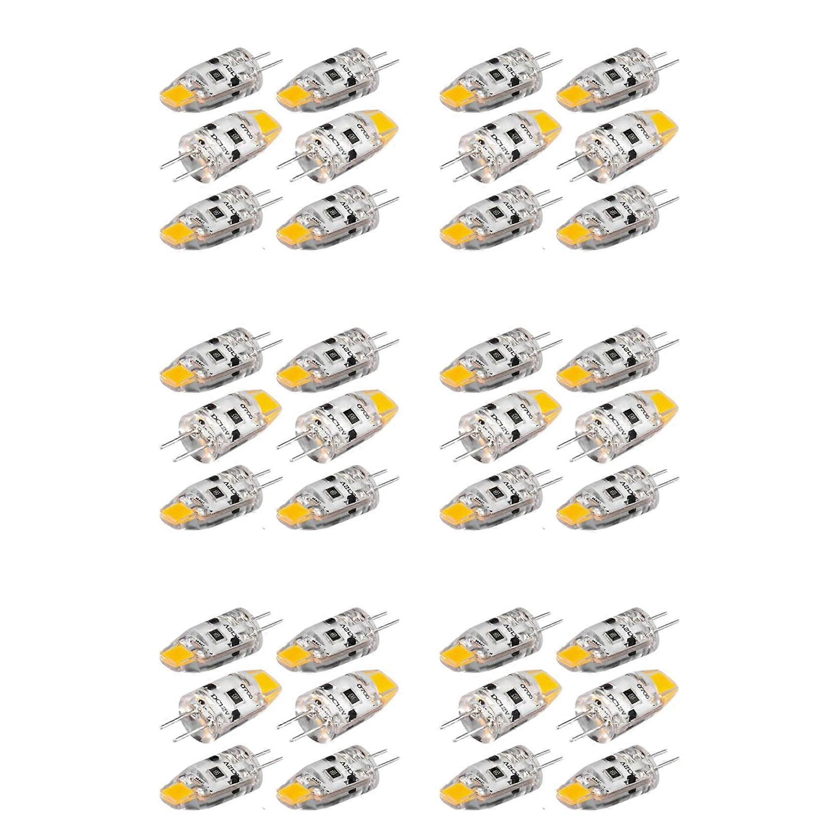 36PCS G4 LED Bulb 12V DC Dimmable COB LED G4 Bulb 1.5W 360 Beam Angle to Replace 15W Halogen Lamp (Warm White)