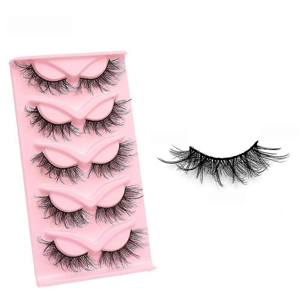 5 Pairs Wispy Mink Eyelashes Natural Look Fluffy Lightweight Reusable False Lashes 9D305