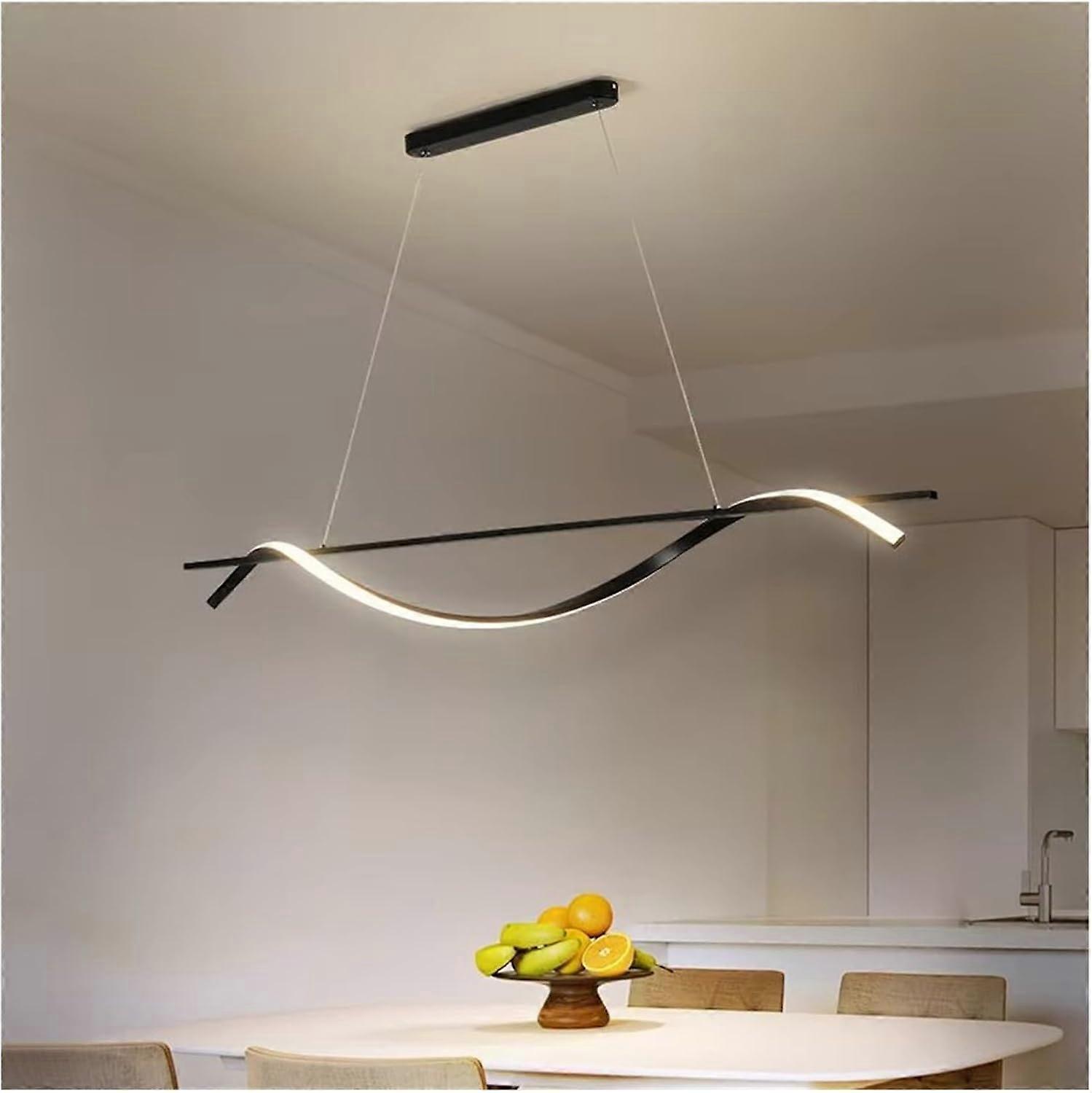 Modern LED Pendant Light for Dining Room Kitchen Island, Adjustable Height, 100cm Warm White