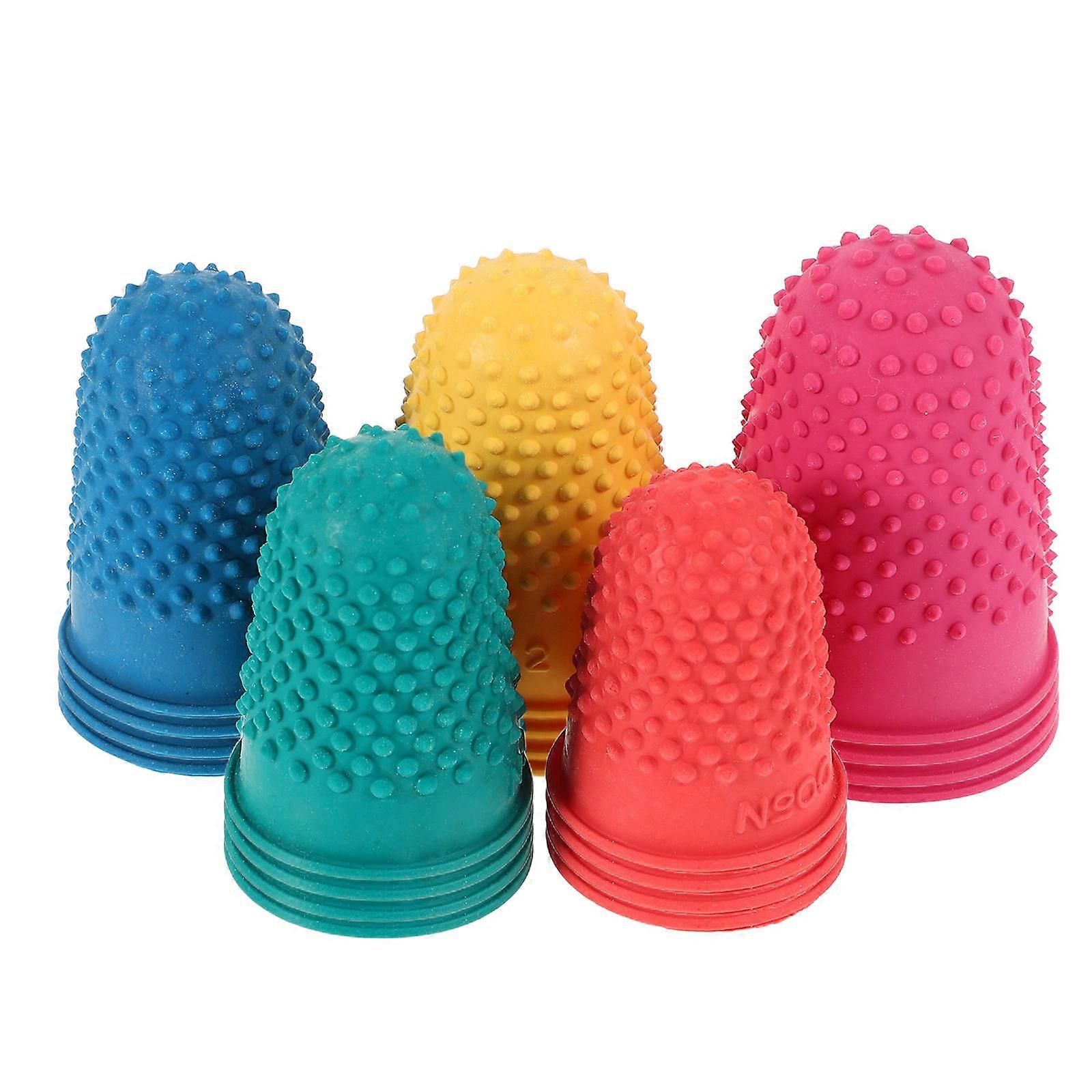 Assorted Color Finger Protectors for Fingertip Protecting 20Pcs Rubber Sleeves