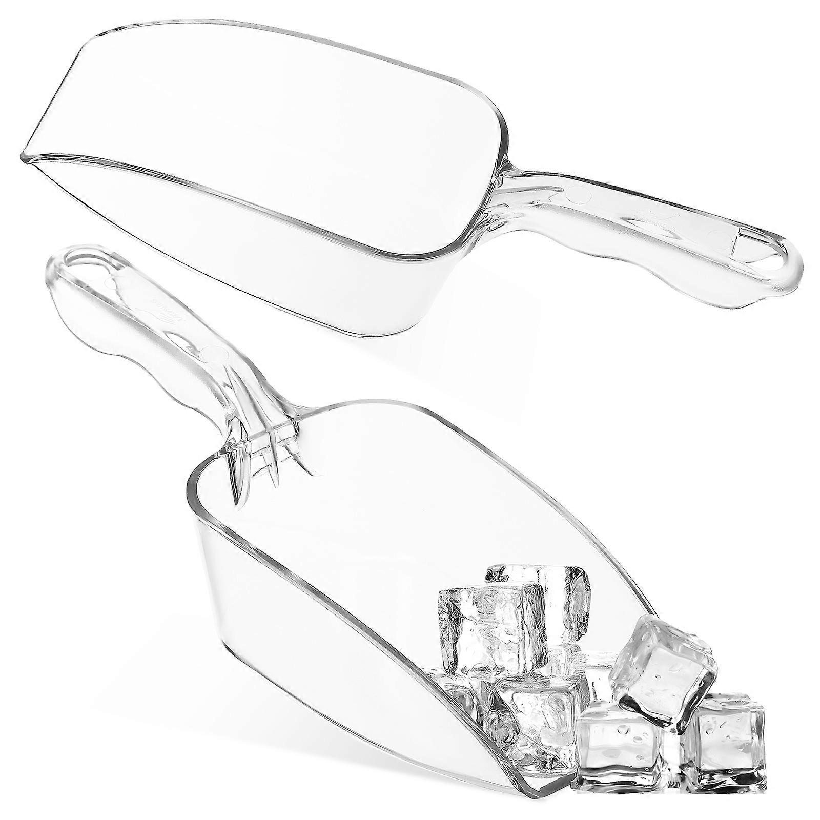 Plastic Ice Scoop for Serving Food Kitchen Use 2Pcs Transparent