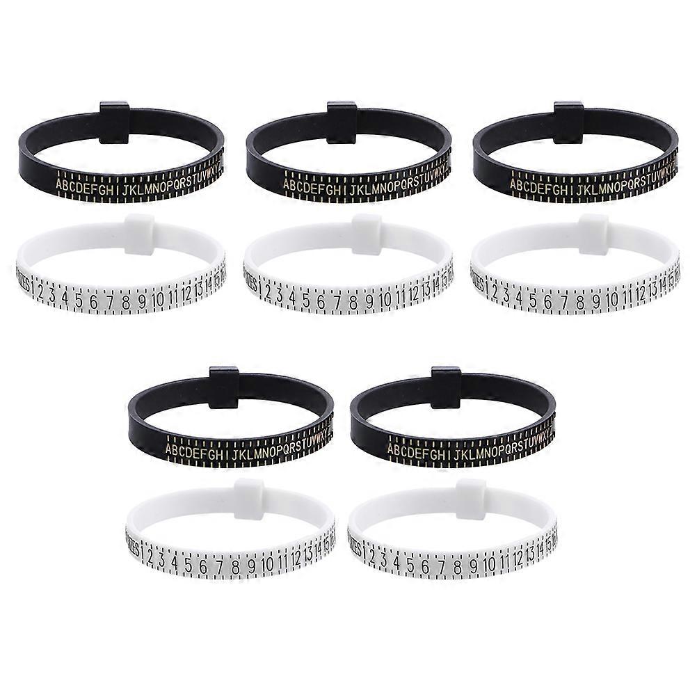 Jewelry Measure Gauge Plastic Ring Sizer Measuring Tool 10Pcs White