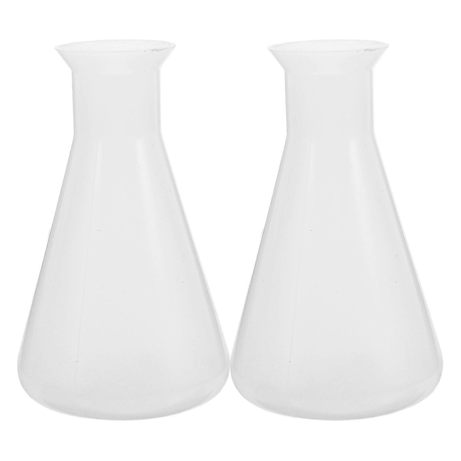 Laboratory Erlenmeyer Flask Plastic 2Pcs for Chemistry Experiments