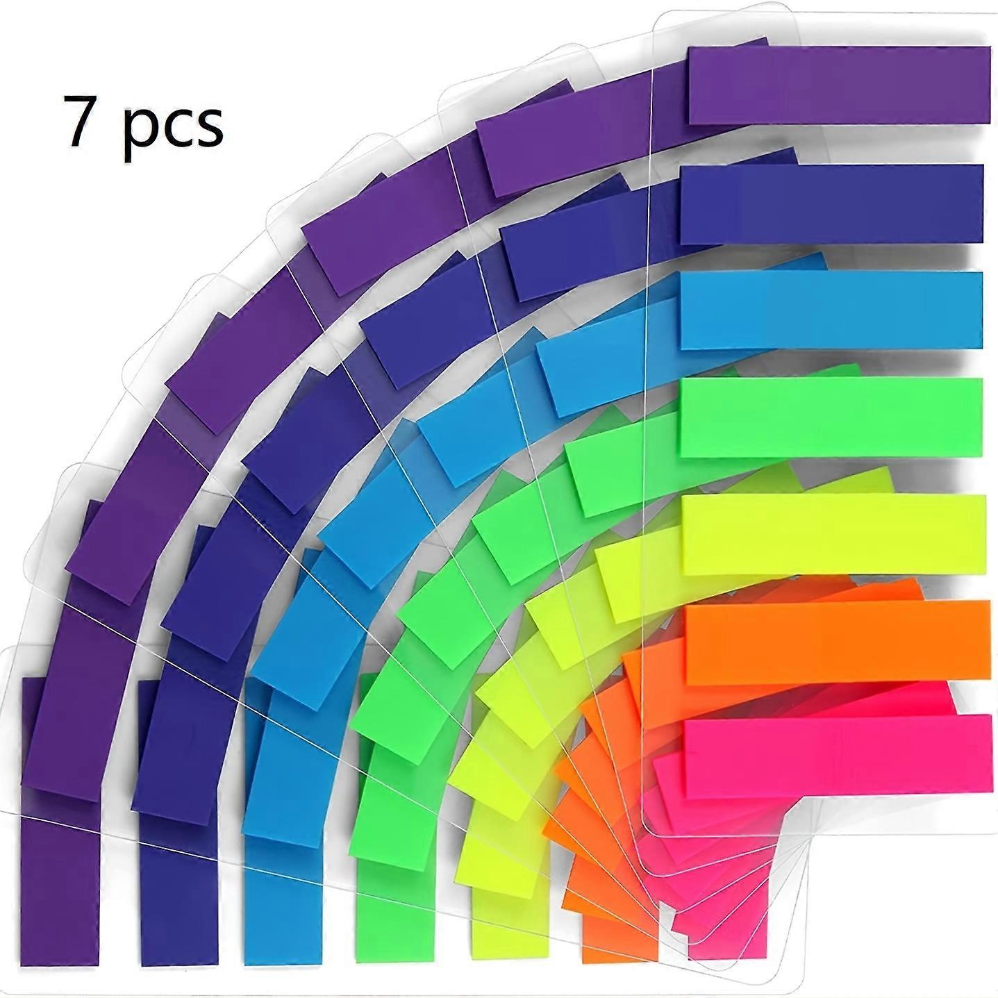 7pcs  Sticky Notes Flags 7 Color Tabs Index Flag Bright Colors Page Index Stickers Translucent Page Makers for Page Bookmarks