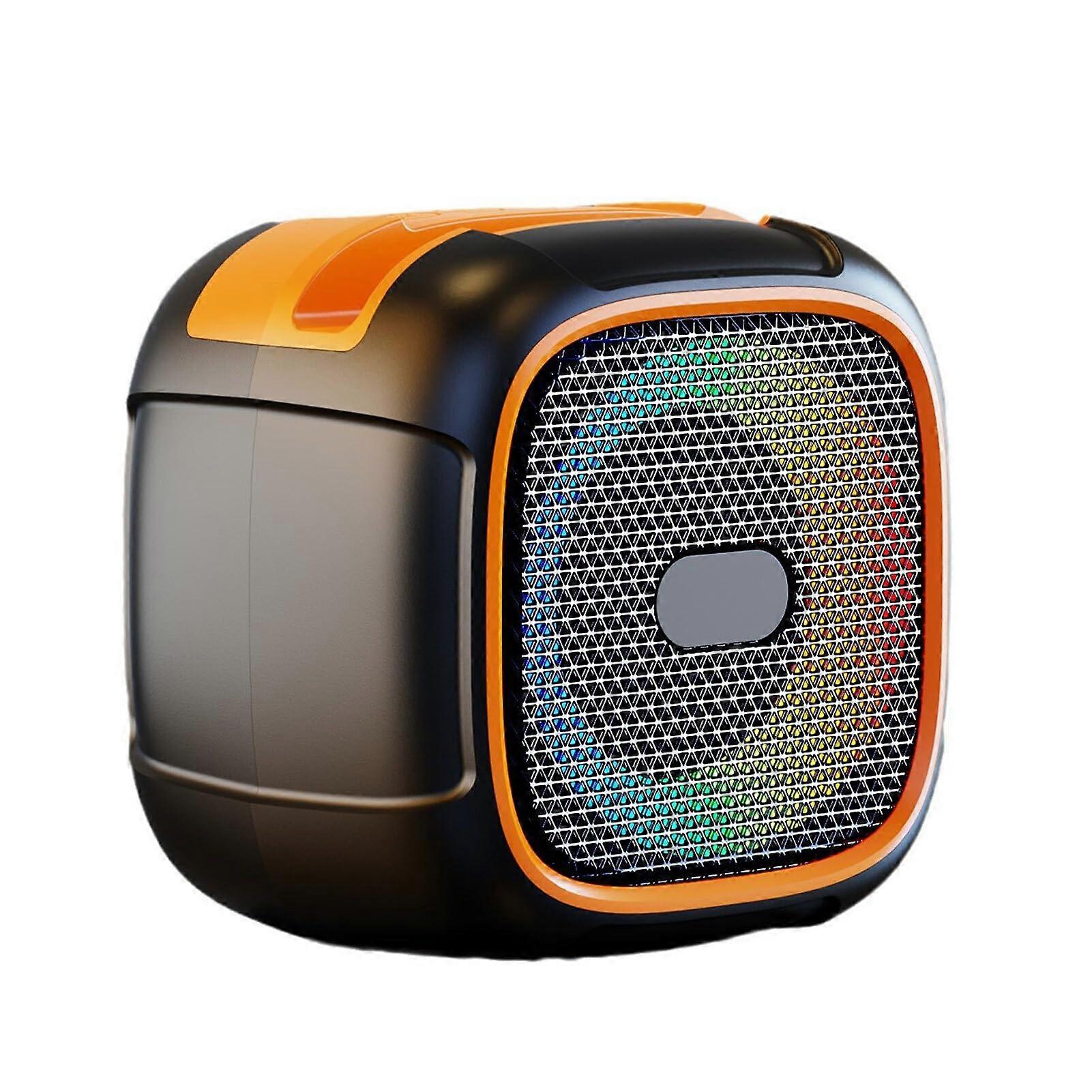 Portable Boom Box With Bookshelf Speakers ABS Plastic Wireless Stereo Phone Stand LED Lights Camping