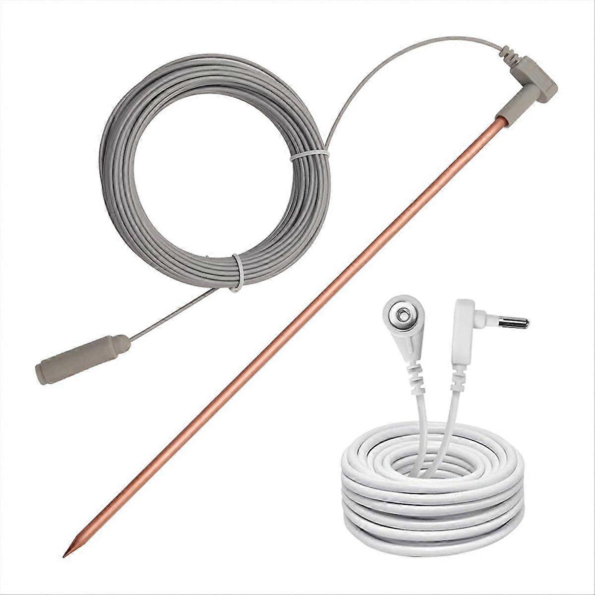 قضيب تأريض نحاسي مع سلك أرضي أنثوي 40 قدما ، طقم قضيب أرضي محمول ، رائع للأرض المؤرضة