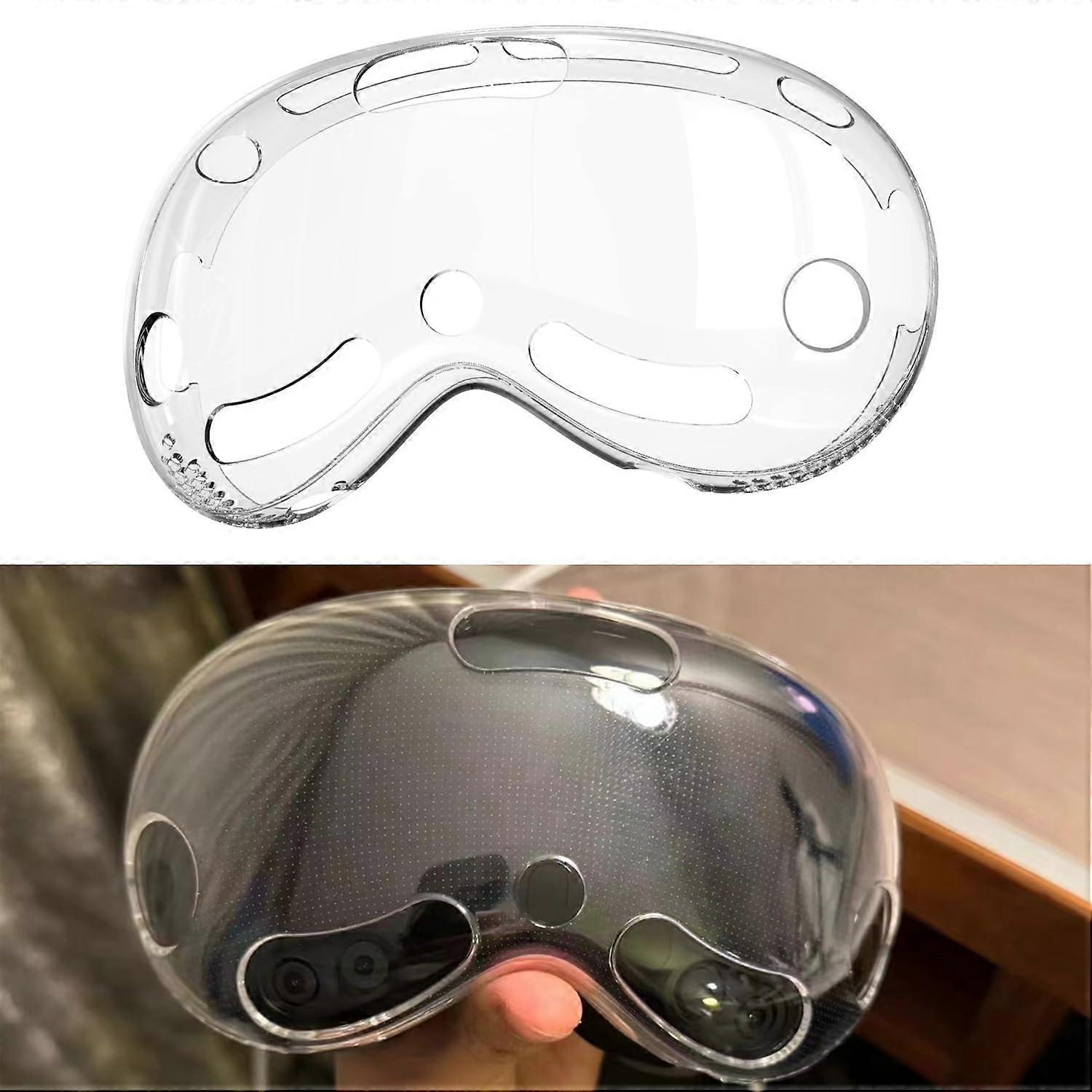 Shockproof Transparent TPU VR Headset Case with Clear Lens Protector for Vision Pro