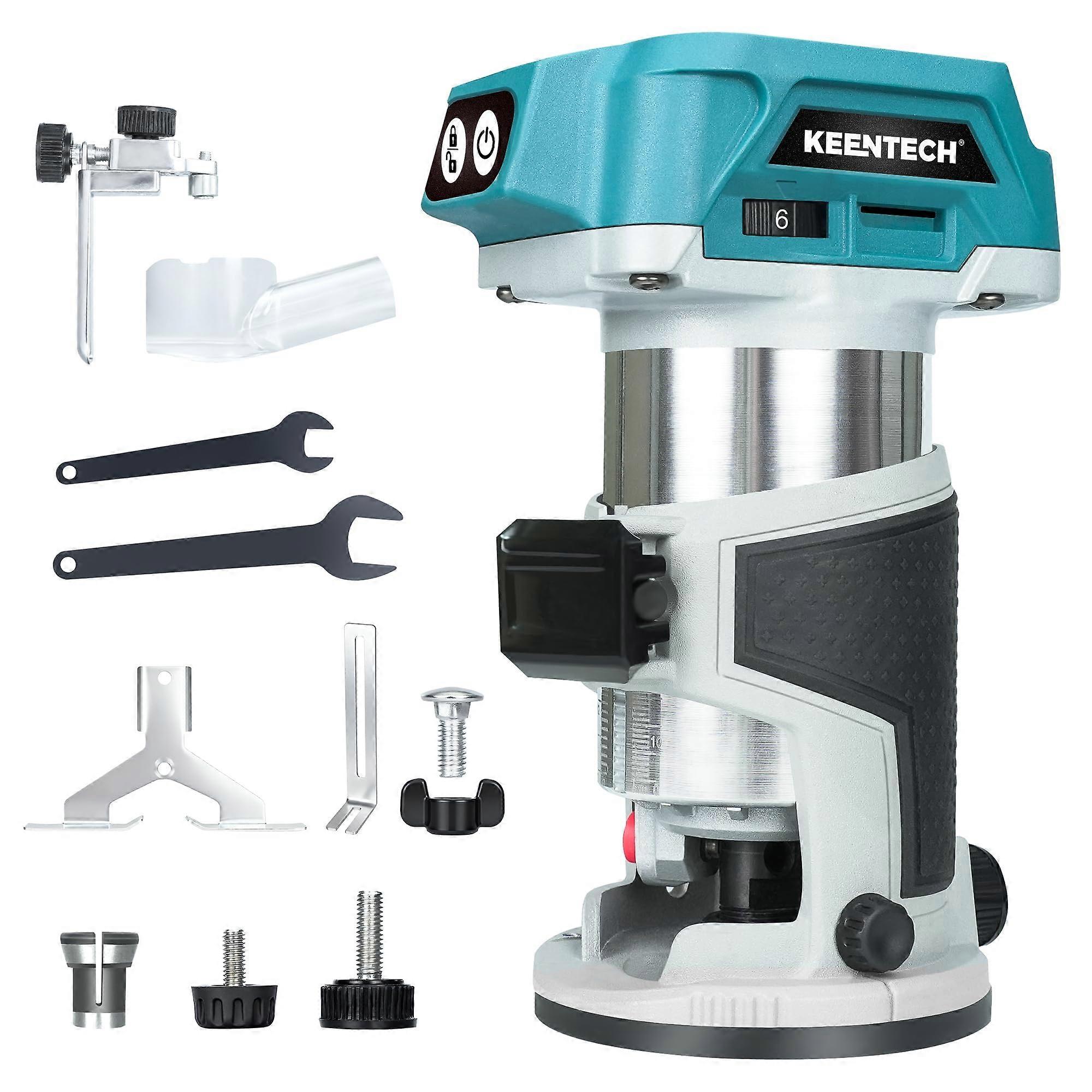 Cordless Brushless Wood Router 18V Variable Speed 1000W Fixed Base for Woodworking Bare Tool