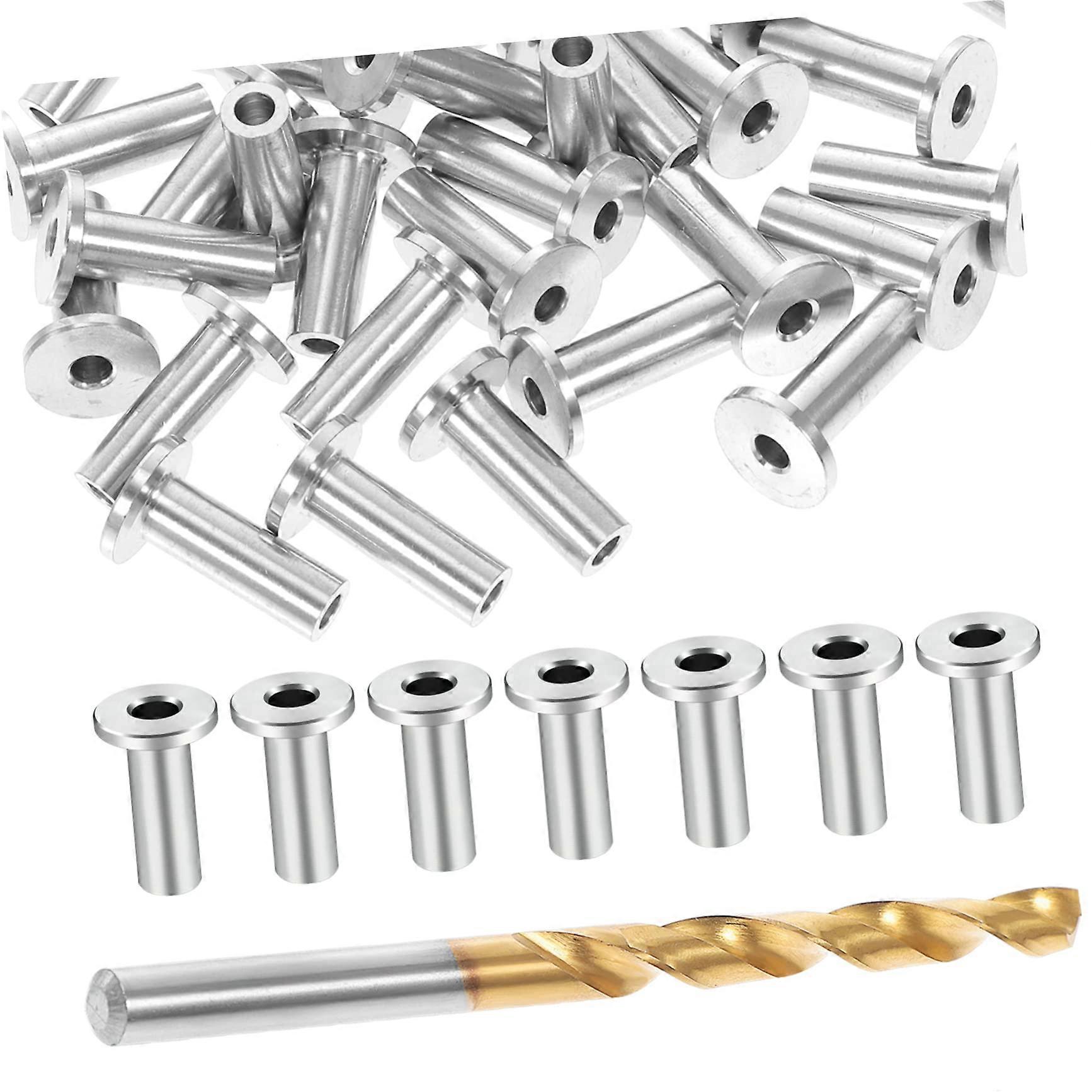 Cable Railing Hardware Stainless Steel Protector Sleeves for 1/8 Inch Cable Wood Posts Kit with Drill Bit