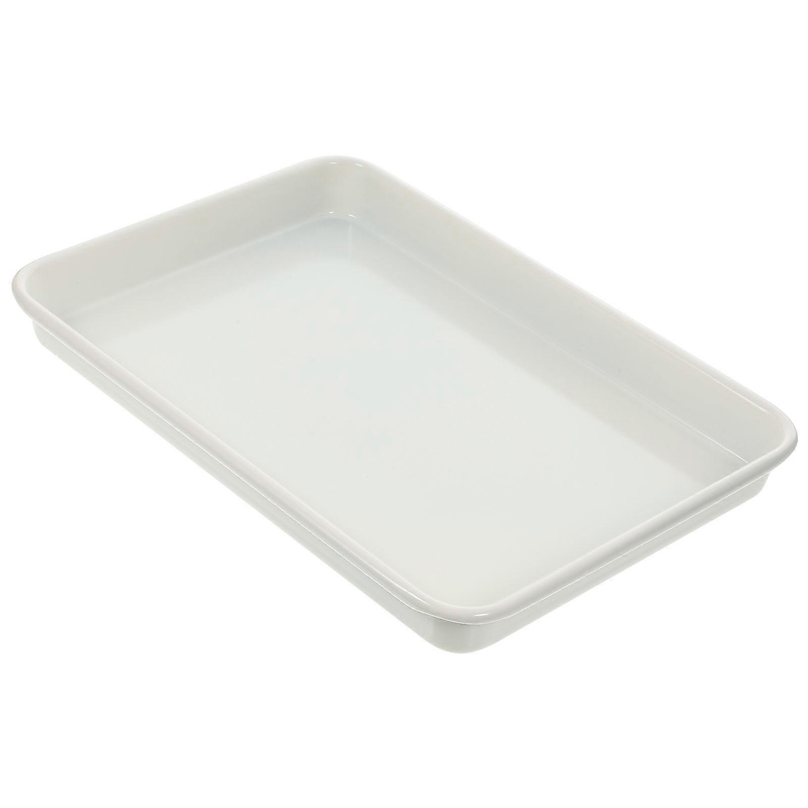 Rectangle Cake Pan for Baking Nonstick Carbon Steel White Tray