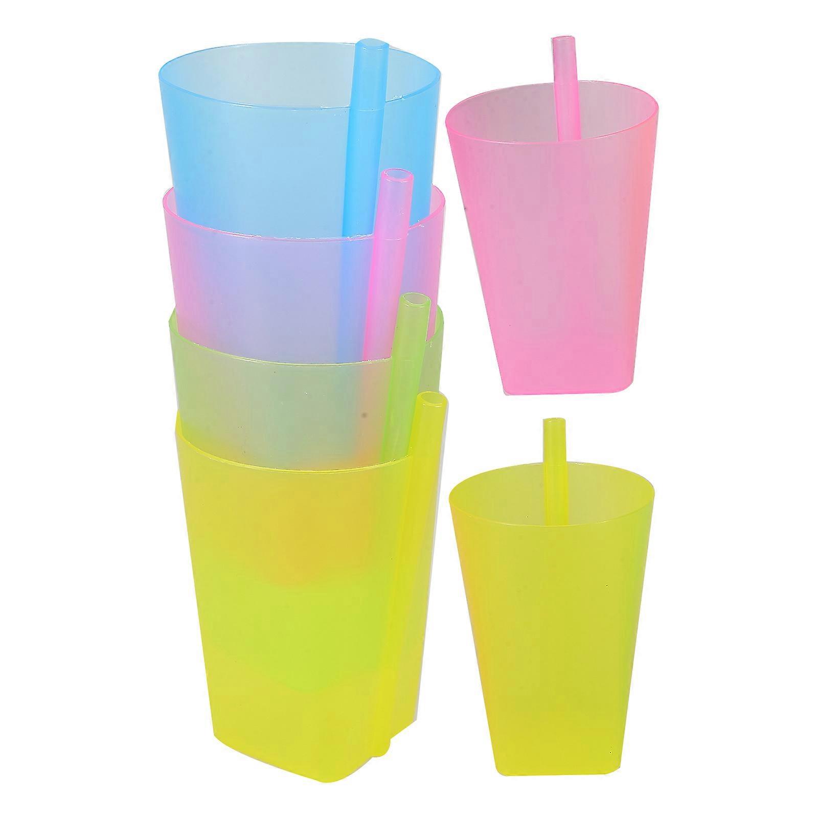 Children Feeding Sippy Cup with Straw for Drinking Use 6Pcs Set