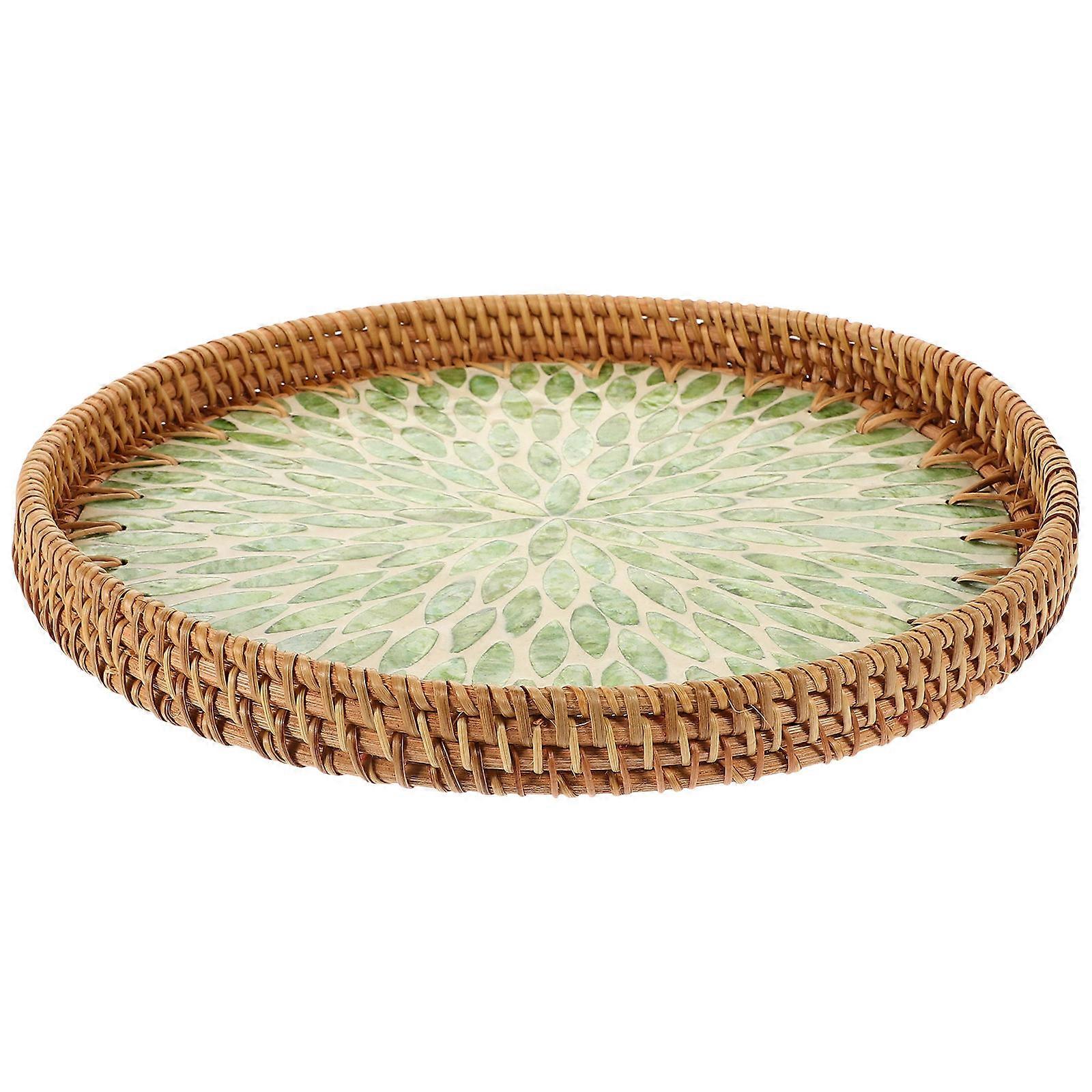Woven Storage Basket Fruit Tray Home Decor Assorted Color Large Capacity 1Pack