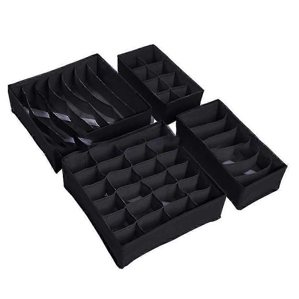 4 Pcs Foldable Underwear Drawer Clothes Storage Boxes 26-27s