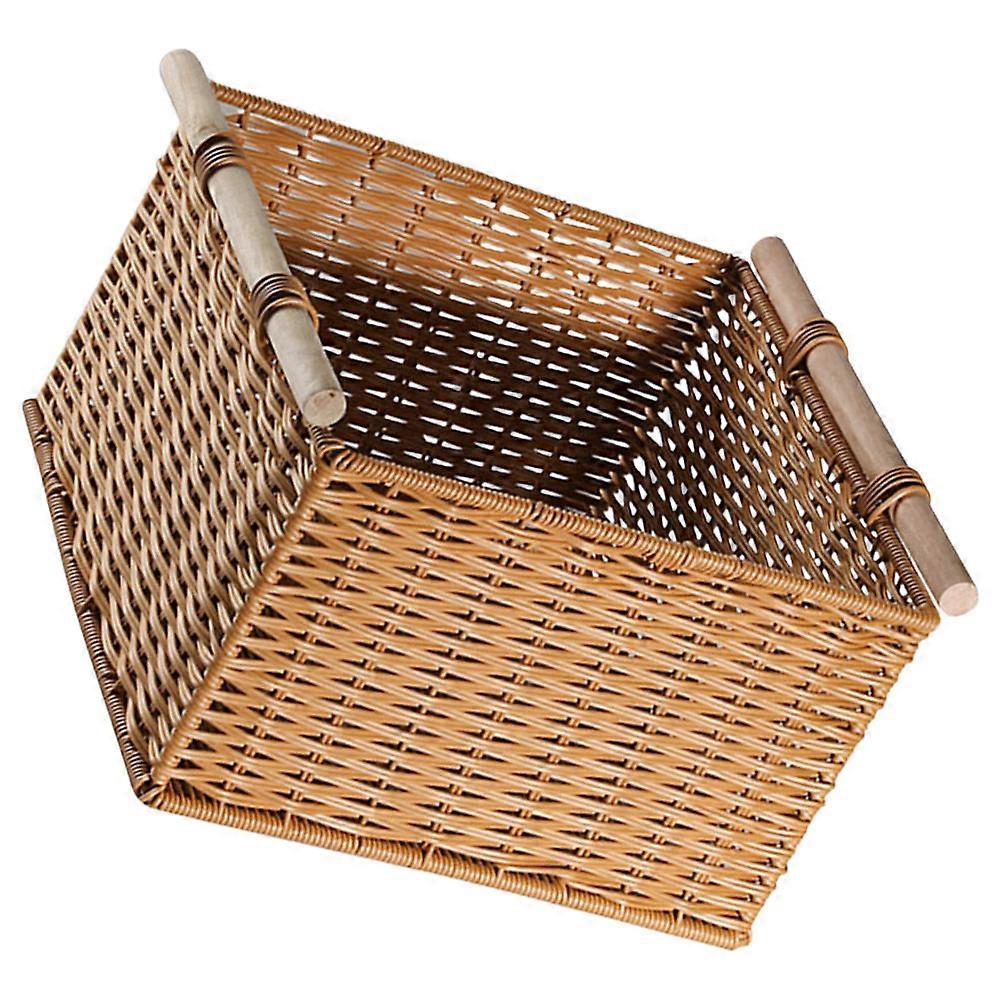 Woven Storage Bin Imitation Rattan Basket for Storage Large Capacity Use