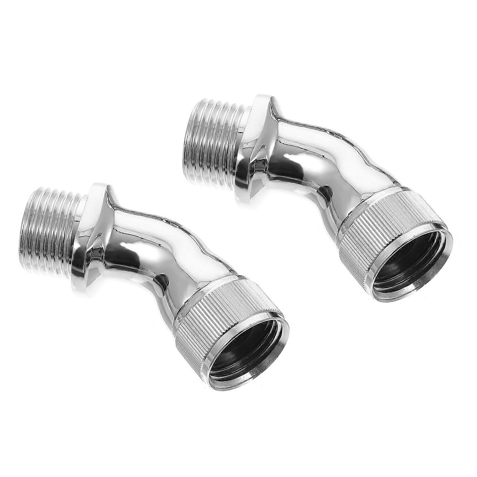 Bathroom Shower Extender Connector 2Pcs Elbow Design Adjustable Angle For Homeowners Plumbers Durable Silver