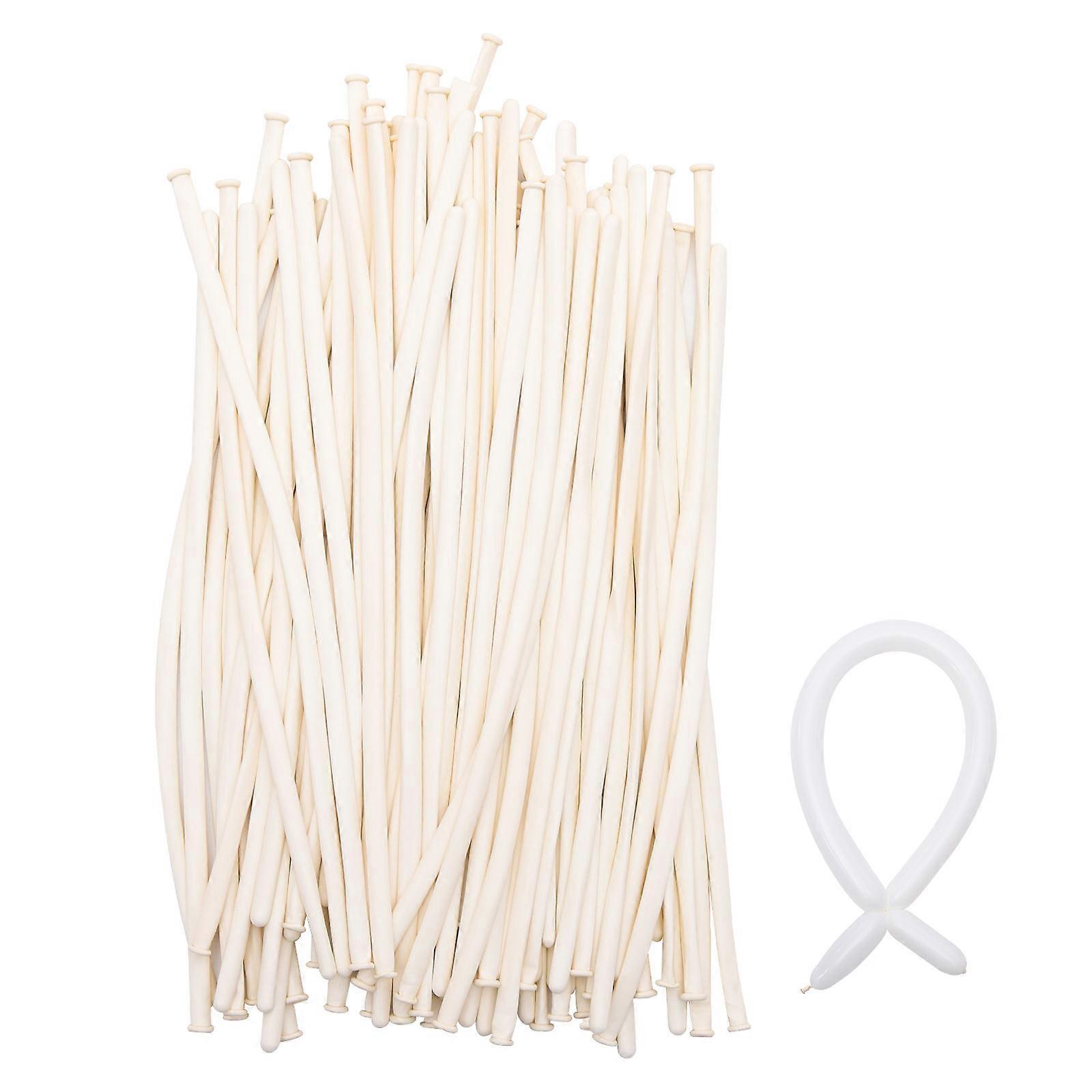 Long Balloons Decorative Balloons for Decor 100Pcs White Latex