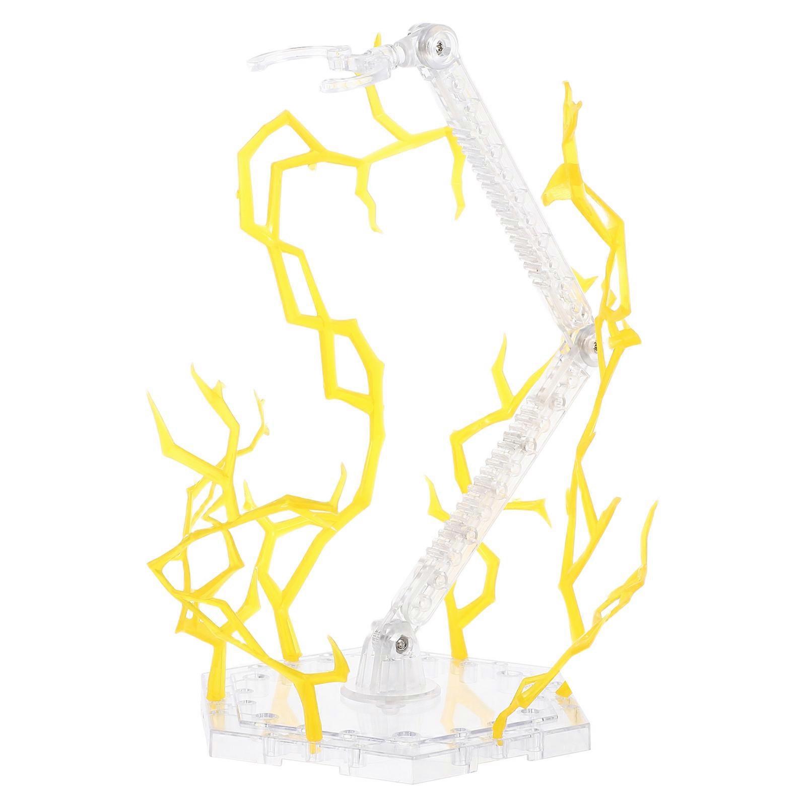 Action Figure Stand Adjustable for Posing and Display Yellow Plastic Support