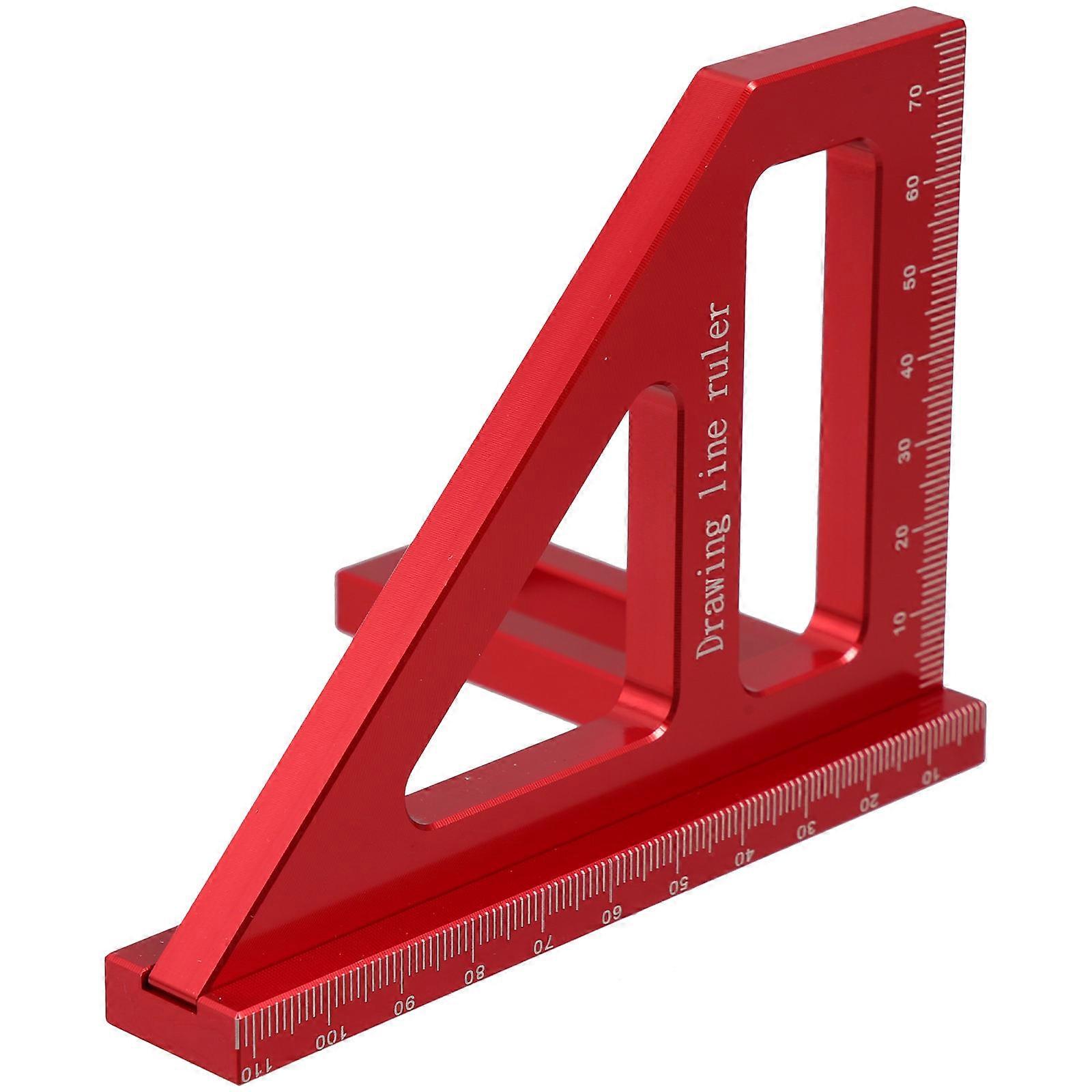 Red Aluminum Alloy Multifunction Ruler for Woodworking