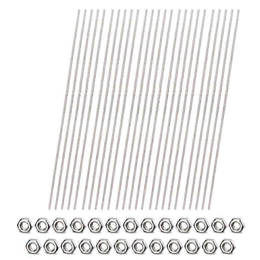 25Pcs Threaded Rods with 50pcs Nuts, 12inch Stainless Steel Threads