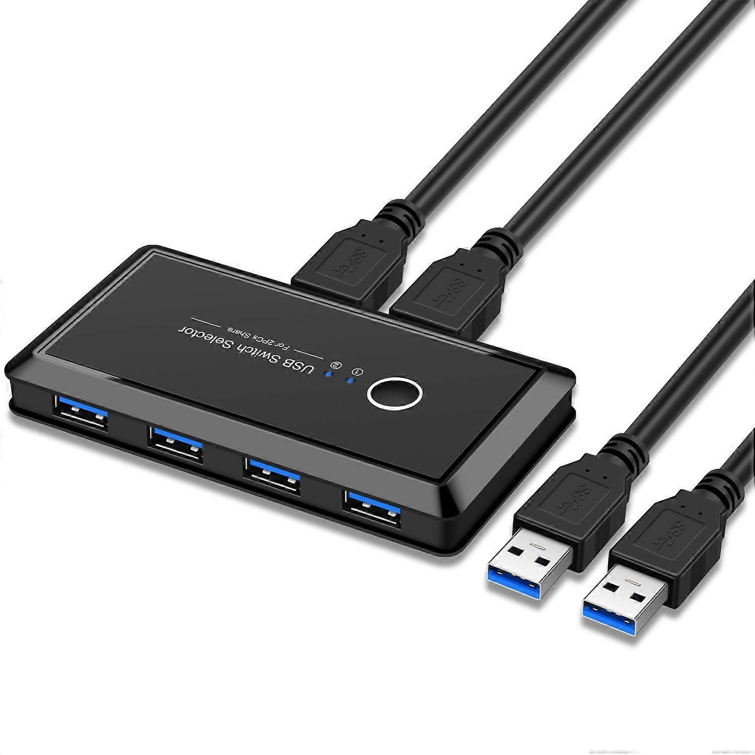 USB 3.0 Switcher Selector 2 Computers Sharing 4 USB Devices Suitable for Mouse Keyboard Printer USB 