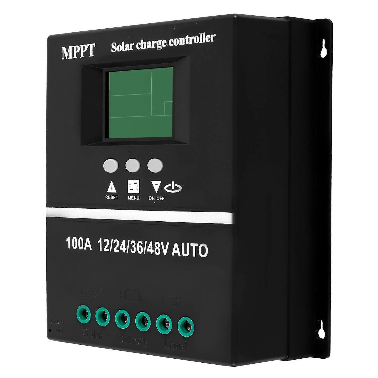 100A MPPT Solar Charge Controller LCD Display 12V48V Battery Regulator with Dual USB Ports