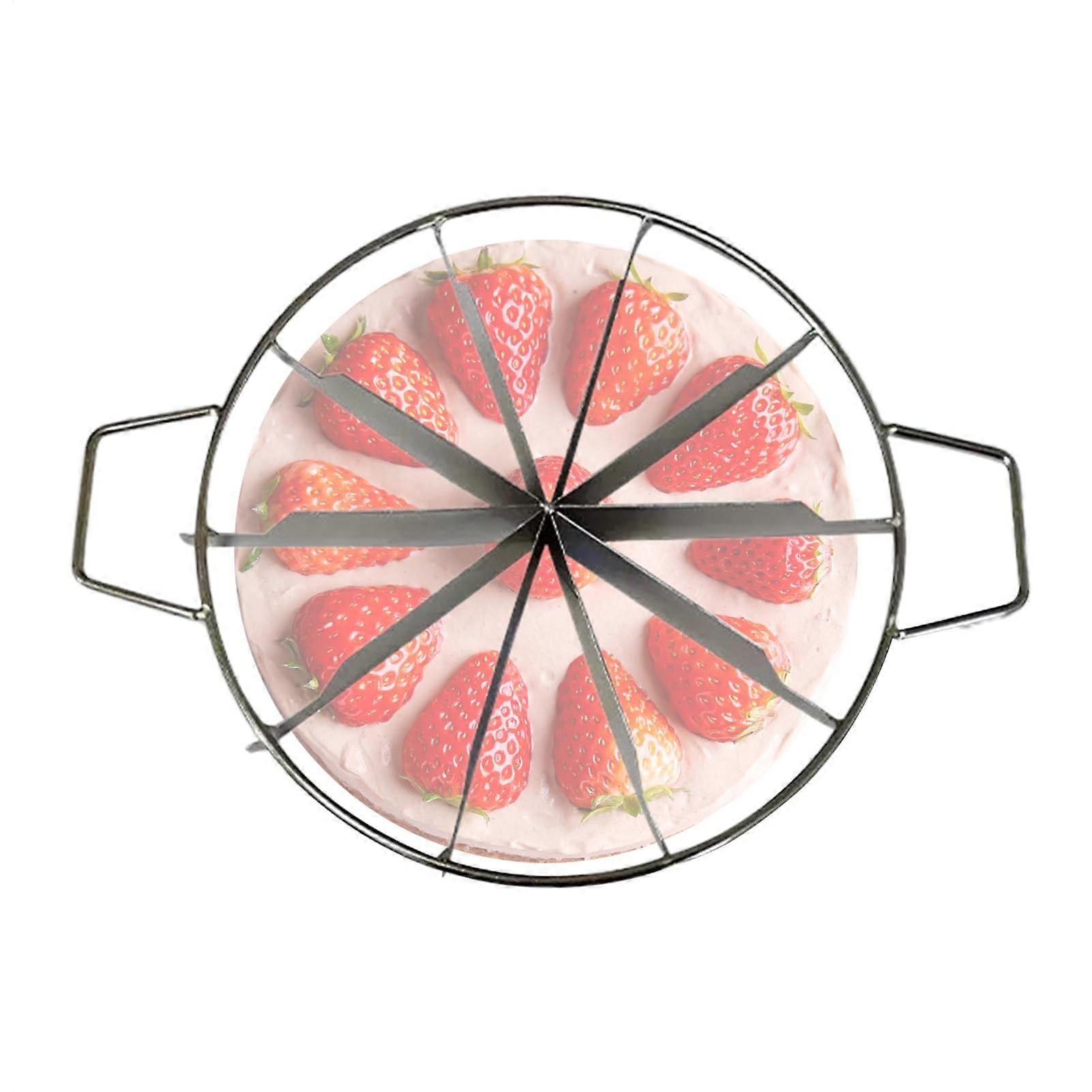 Adjustable Cake Portion Cutter Stainless Steel Divider Tool for Precise 10 Slice Round Cakes