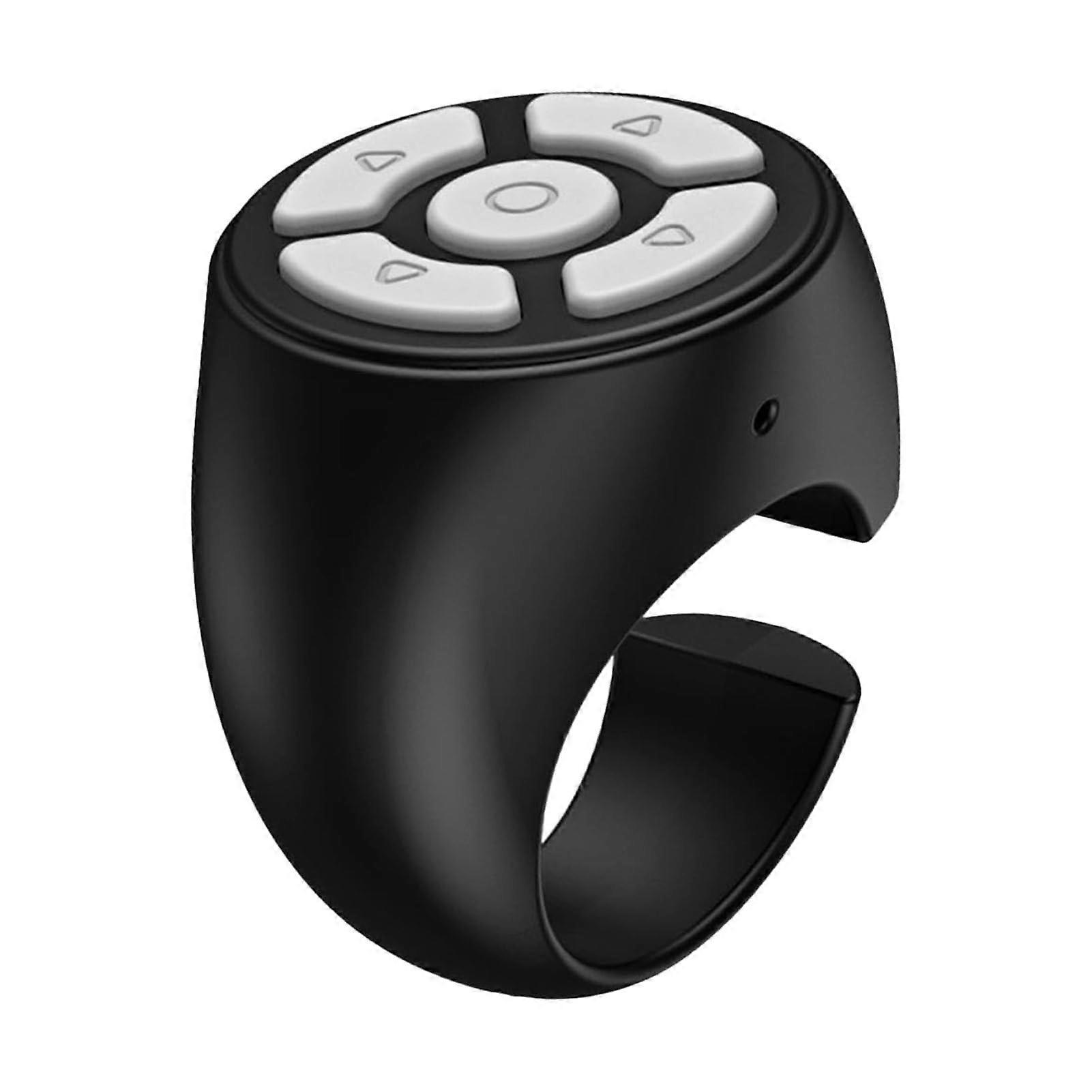 Wireless Remote Control Ring with LongRange Bluetooth Fingertip Control for Video and Camera Black
