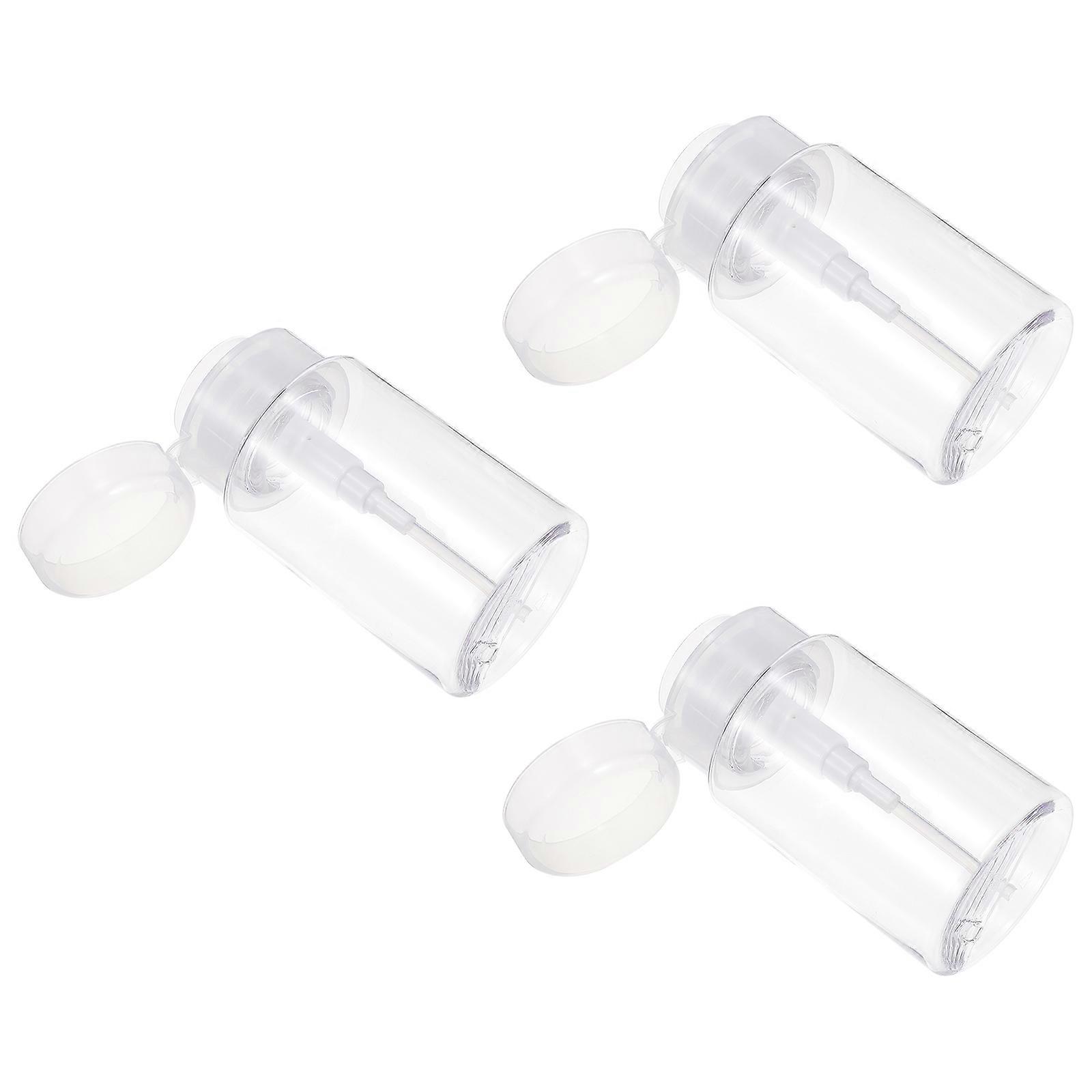 Press Bottle for Alcohol Cleaning Solution Manicure 6Pcs White