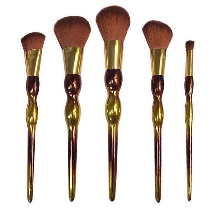 5pcs Gourd Shape Handle Makeup Brush Set Beauty Tools