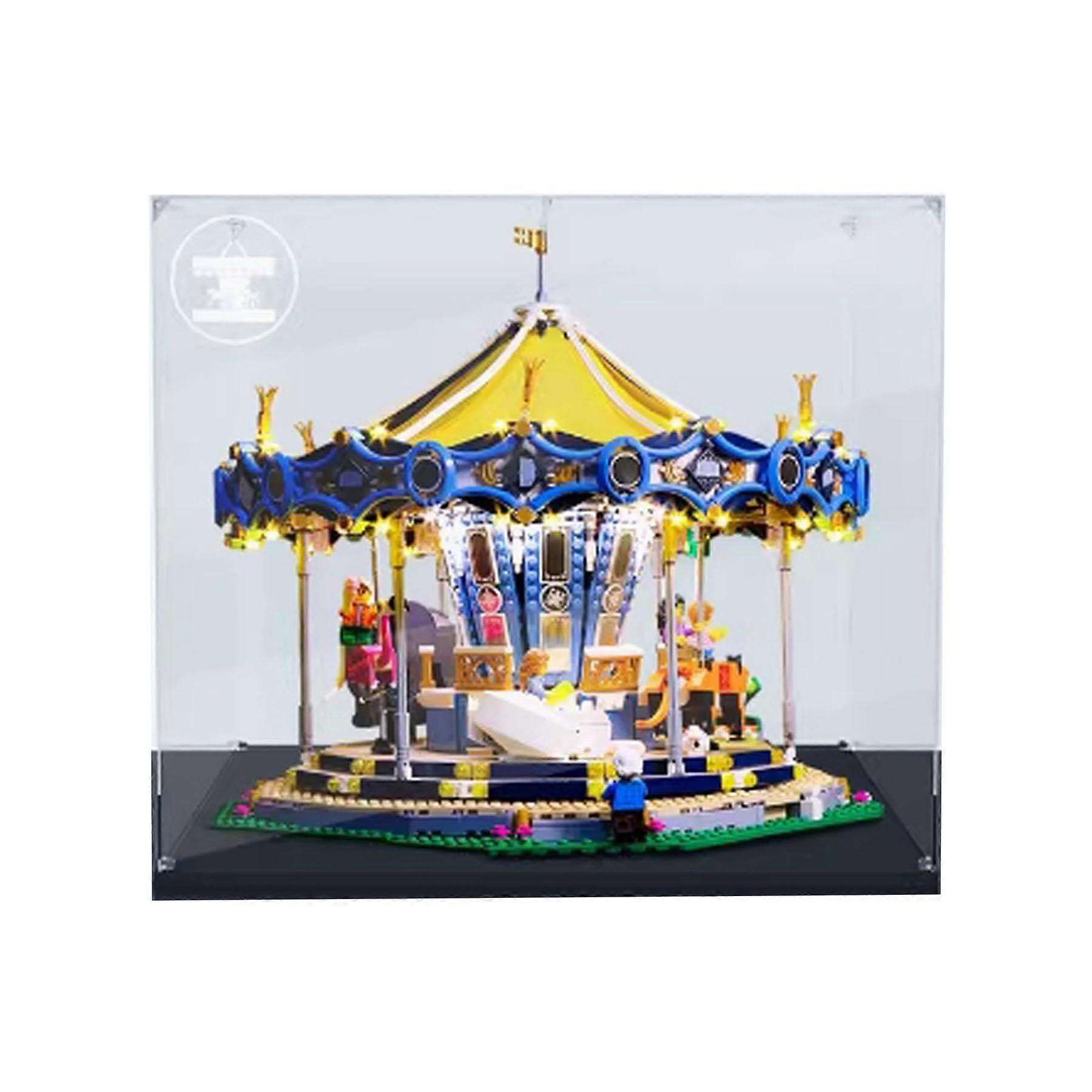 Acrylic Display Case for  10257 Carousel, Clear Dustproof Box with Precise Fit Panels