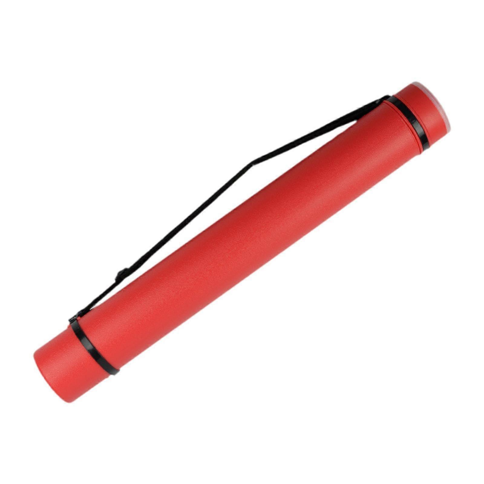 Adjustable Telescoping Poster Tube with Shoulder Strap, Waterproof Large Capacity Red Blueprint Case