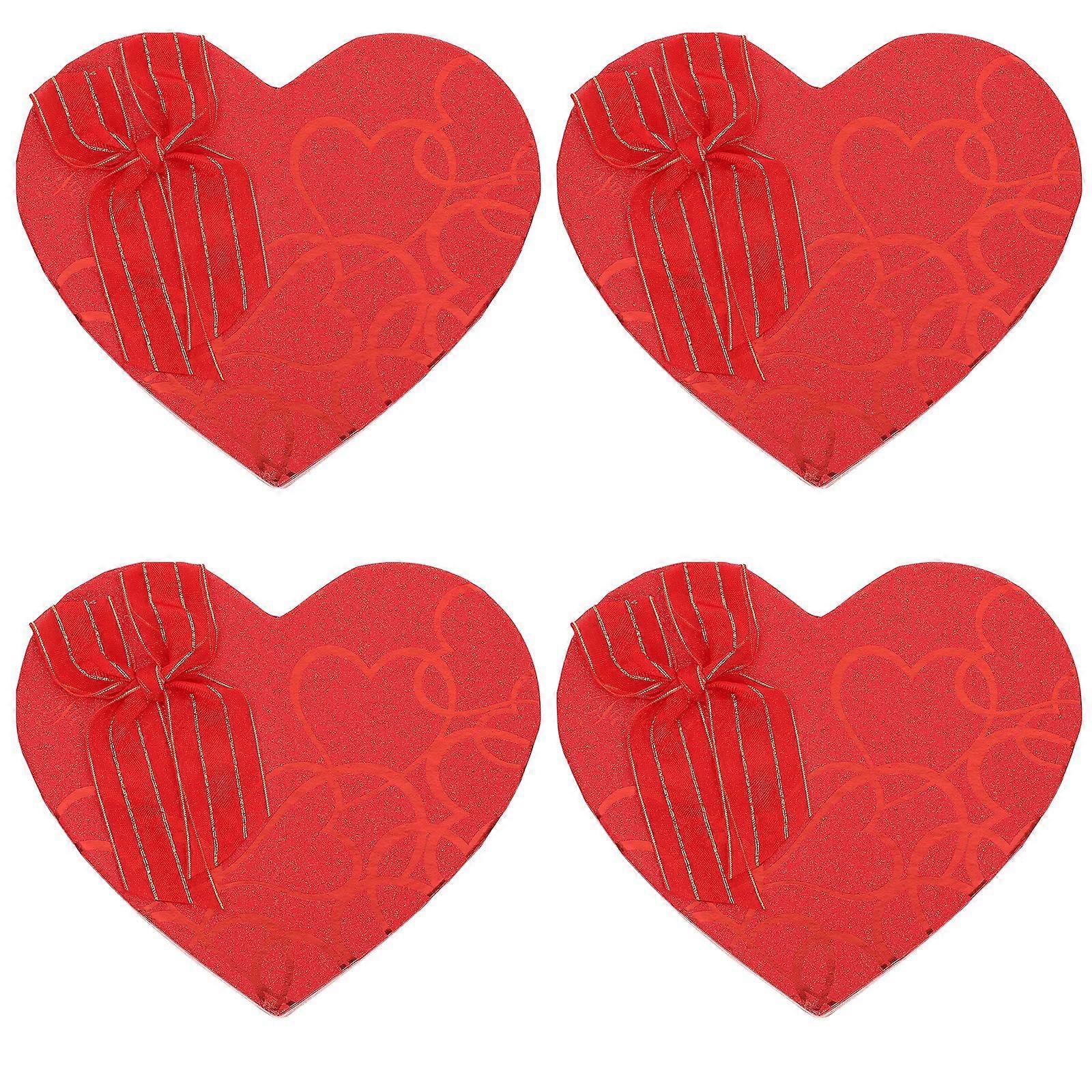 4 Pcs Valentine's Day Heart-shaped Chocolate Boxes Creative Gift Packing Boxes