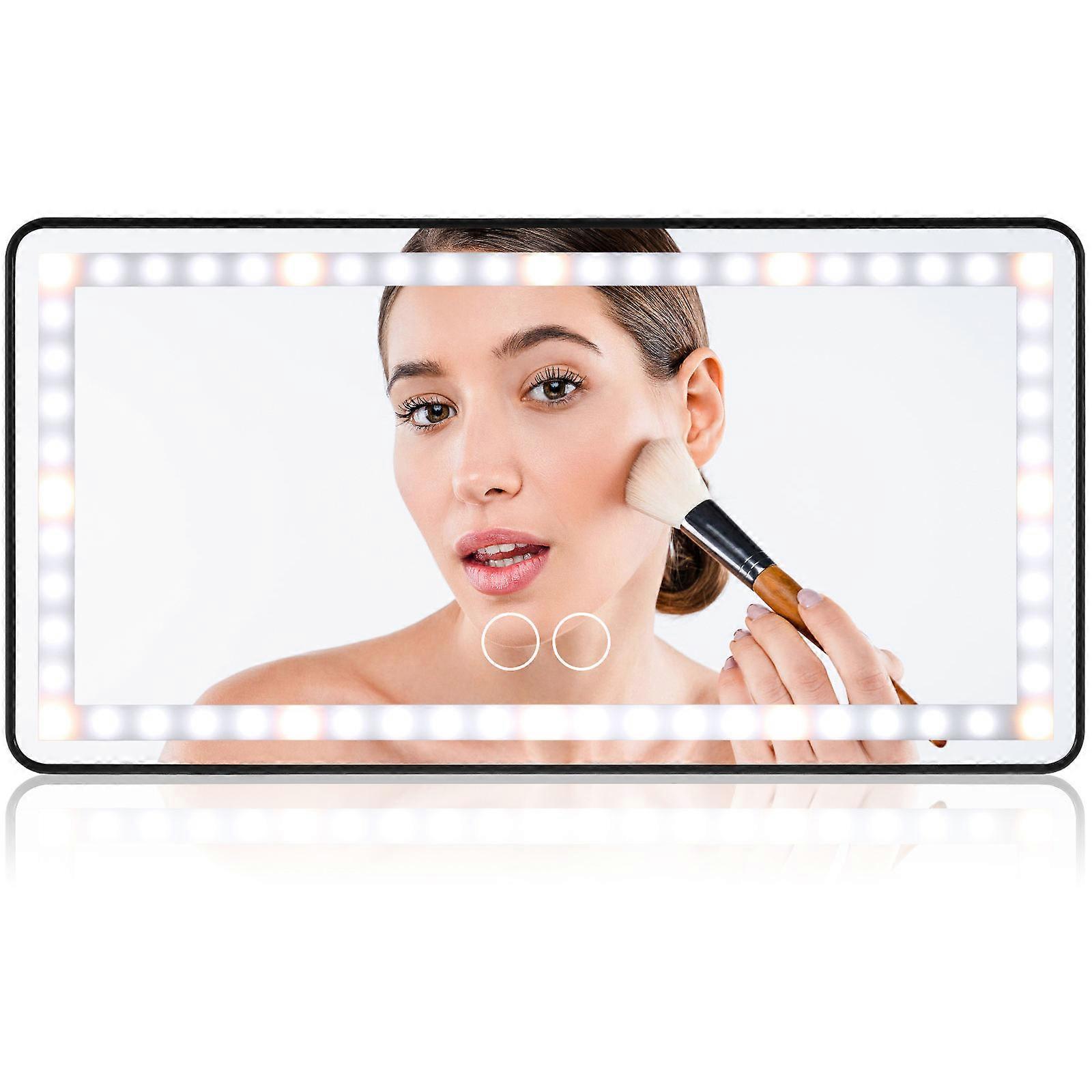 Car Makeup Mirror with Rechargeable Lights 5Pcs Visor Sun Interior Accessory