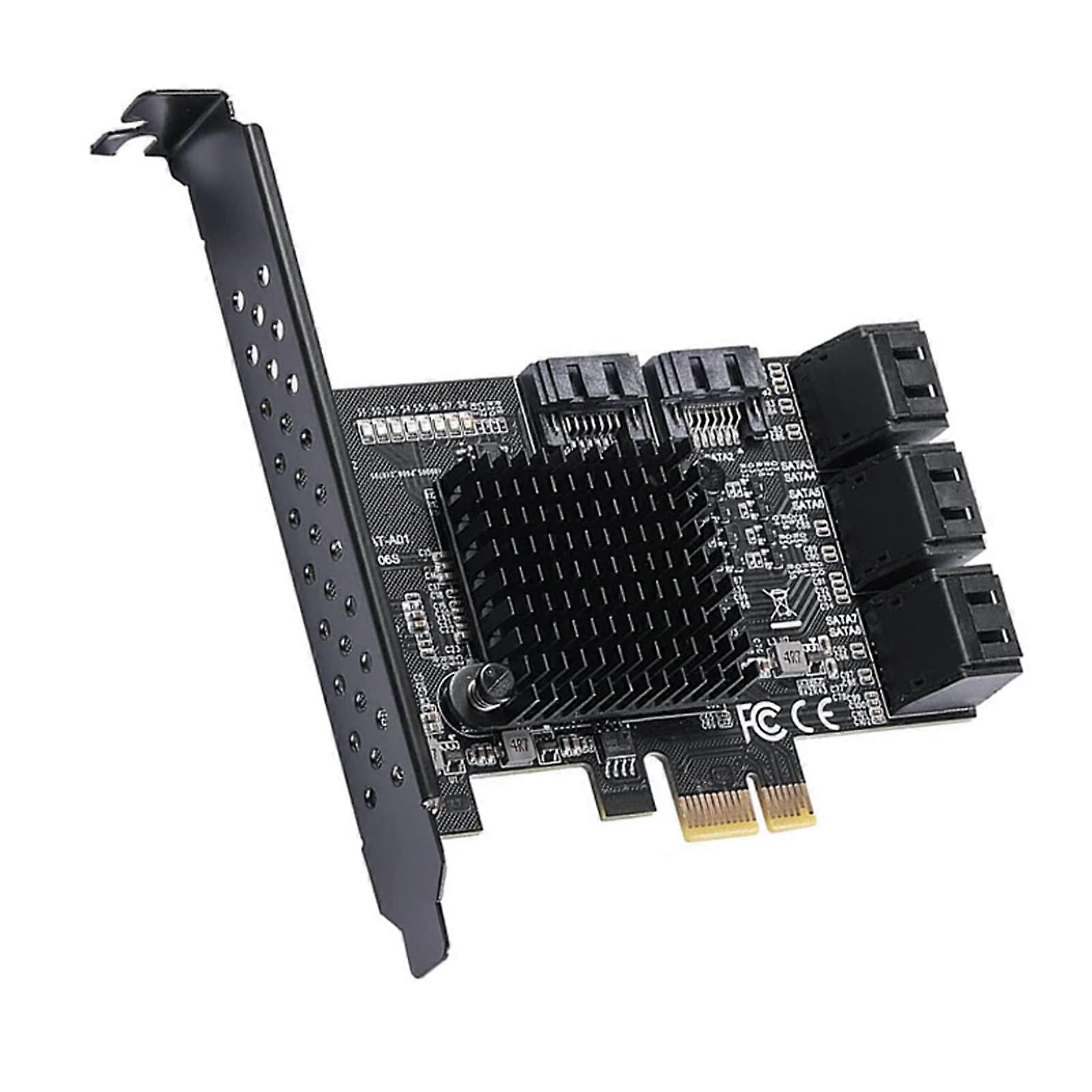 PCIe SATA Expansion Card 8Port SATA 3.0 Controller 6Gbps Speed Data Transfer for HDD SSD