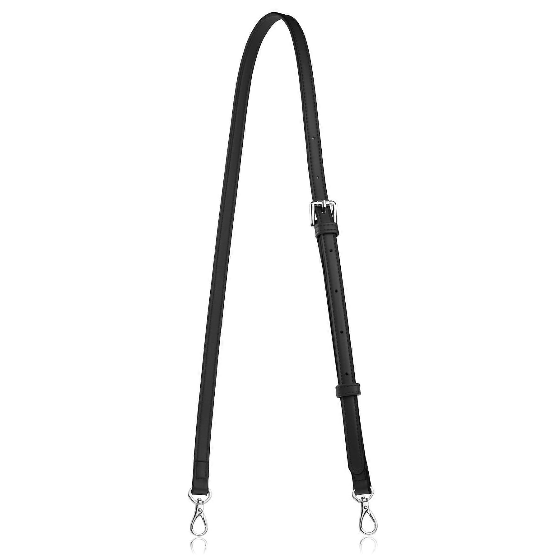 Purse Strap Replacement Black Silver Adjustable Crossbody Handbag Long Shoulder Bag Strap