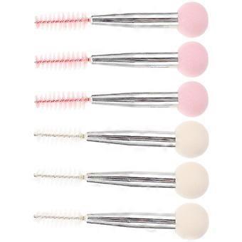 Chemischer Pinsel, doppelseitiger Make-up-Schwamm und Augenbrauenwerkzeug, 6-teiliges Set