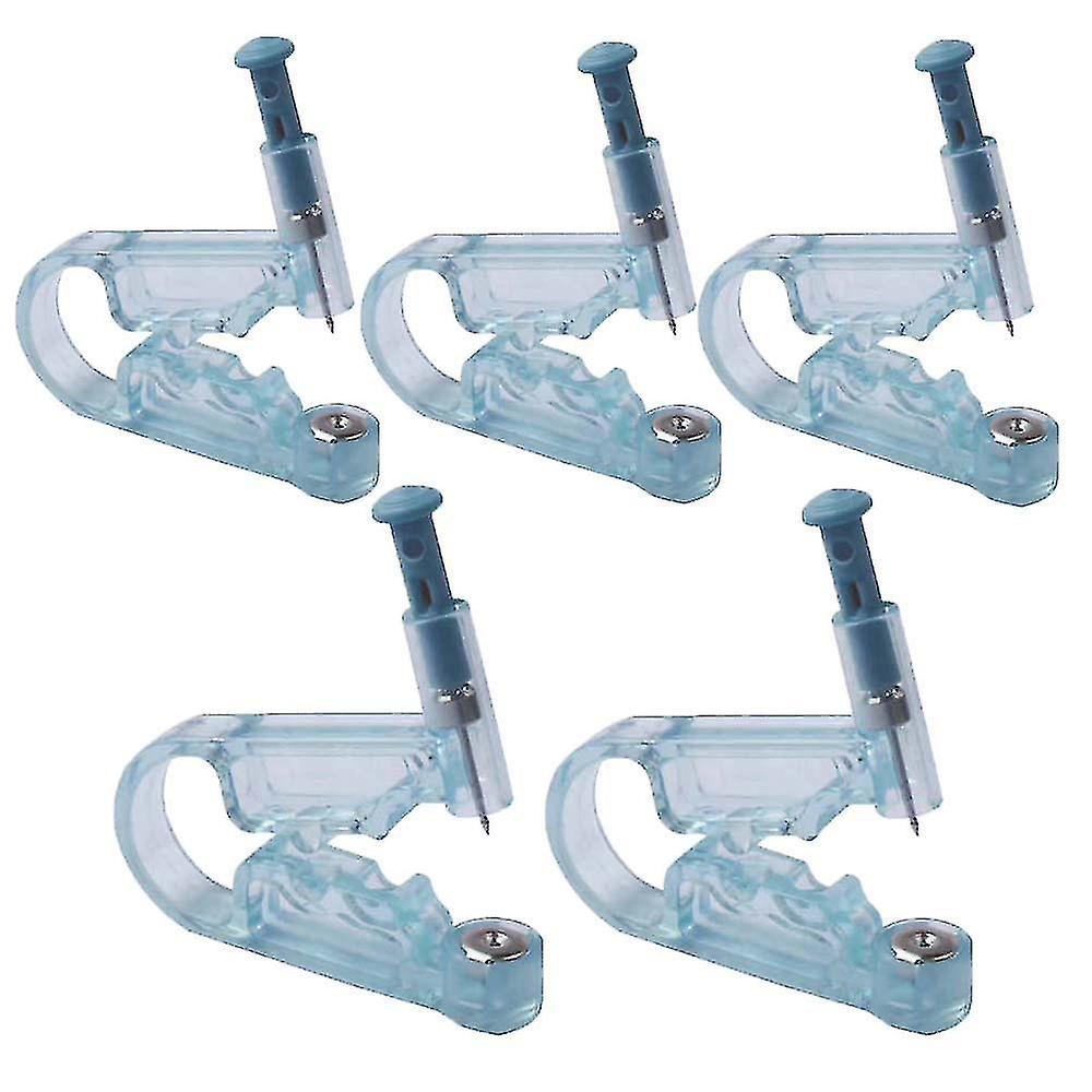 Disposable Ear Piercing Pierce Tool Earring Kit Piercer Studs(5 Pieces, Blue)