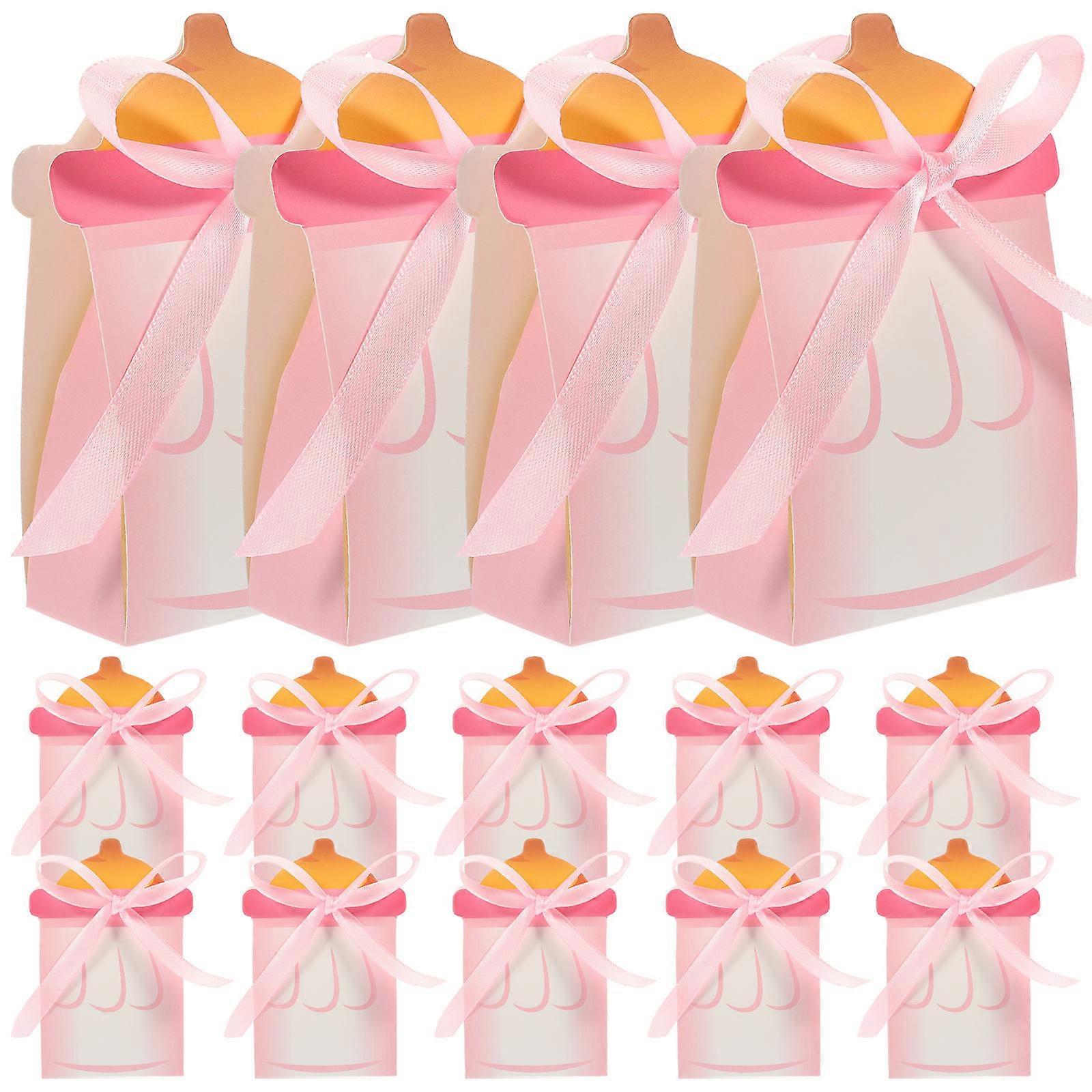 Pink Wedding Candy Boxes for Storage Feeder Shaped 100Pcs Candy Boxes