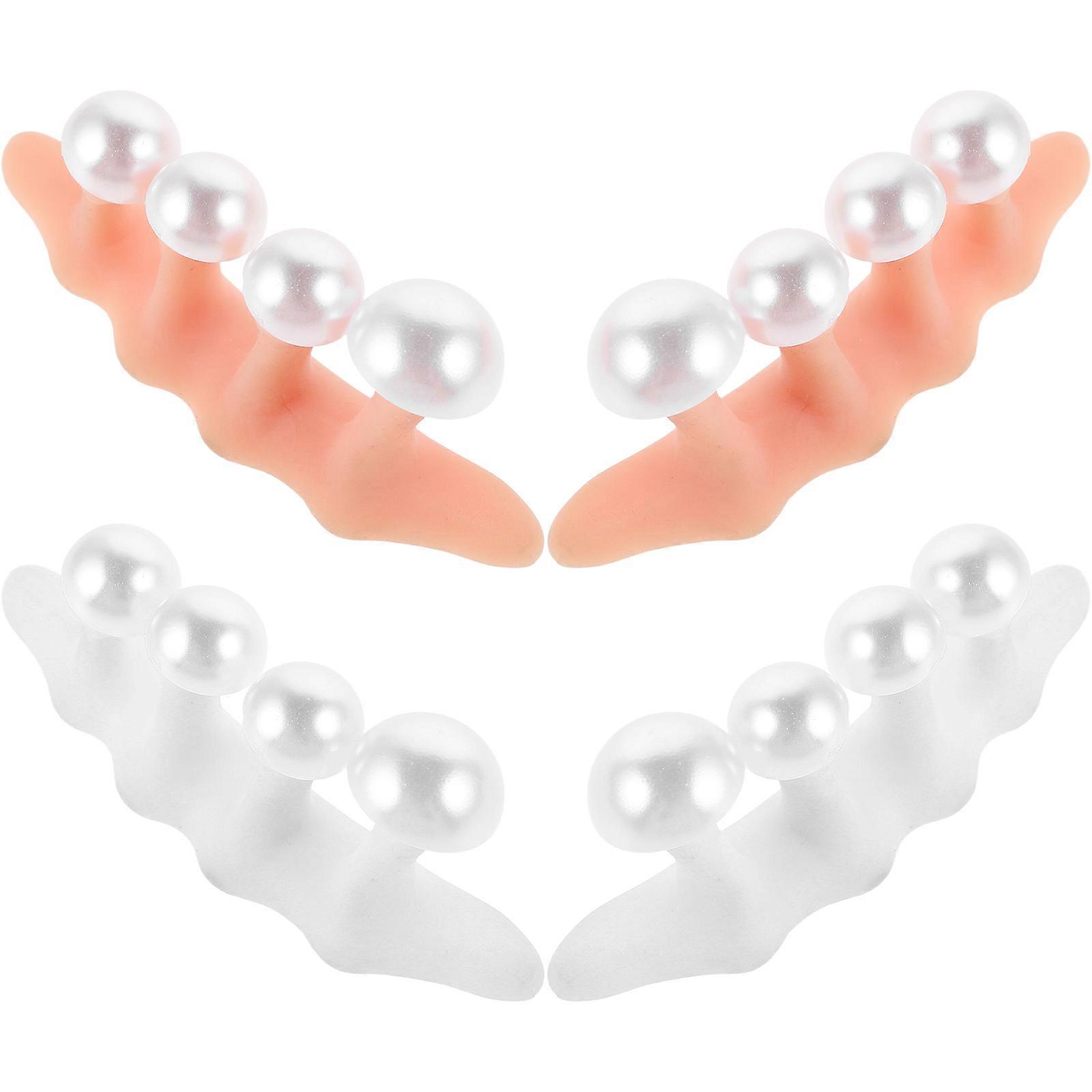 Toe Divider Silicone Toe Spreaders for Nail Art 2Sets in Assorted Color