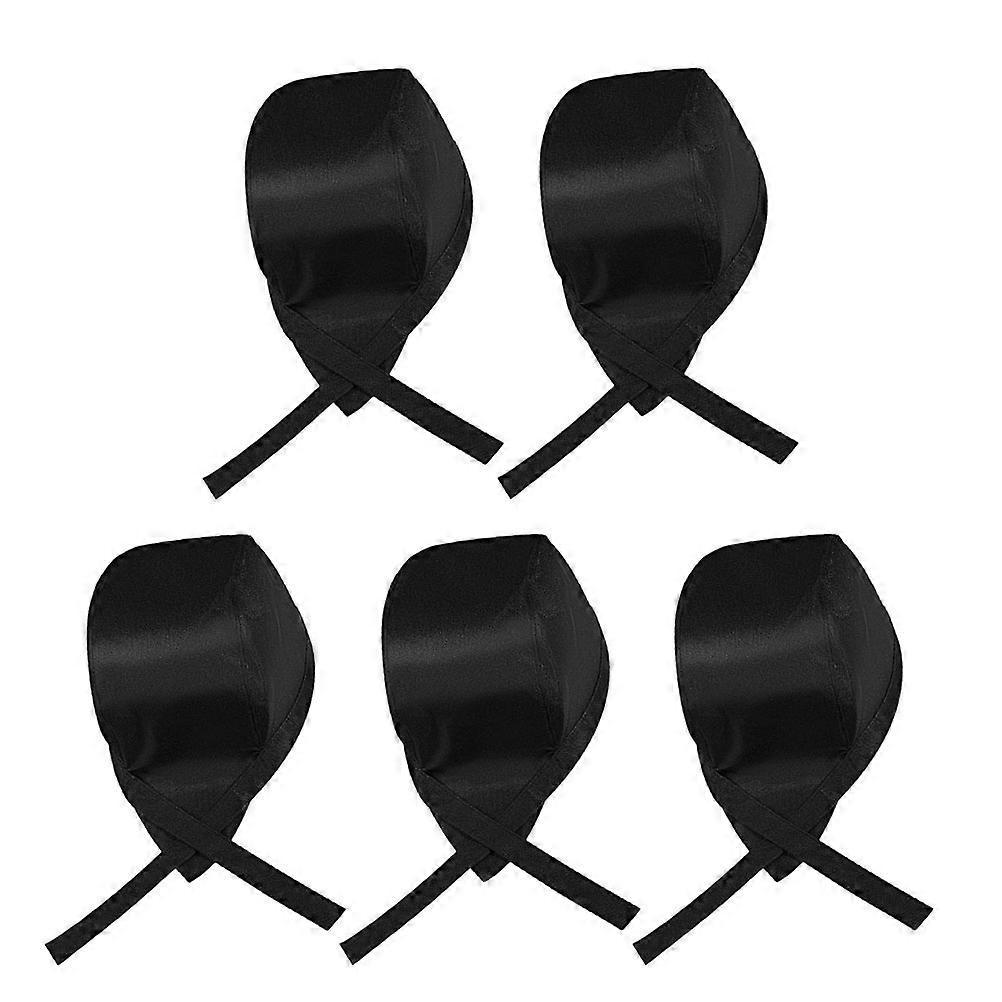 Chef Hat Cotton Cloth Kitchen Cooking Hat for 5Pcs Black Unisex Kitchen Use